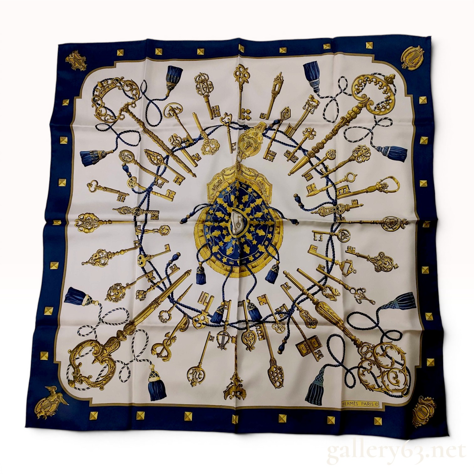 Hermès Paris Les Clefs Silk Scarf