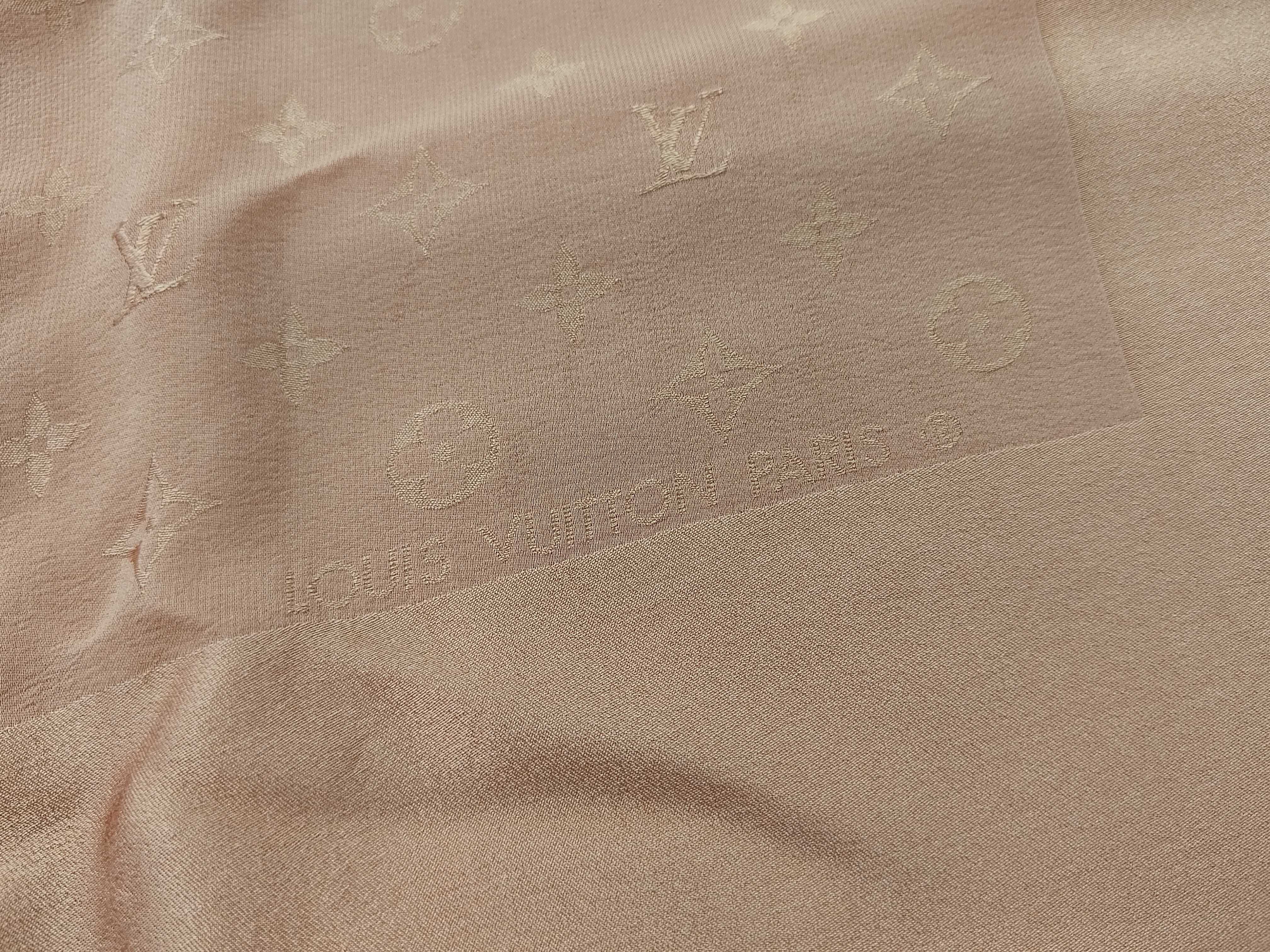 Louis Vuitton Orange Silk Monogram Jacquard Carre Scarf