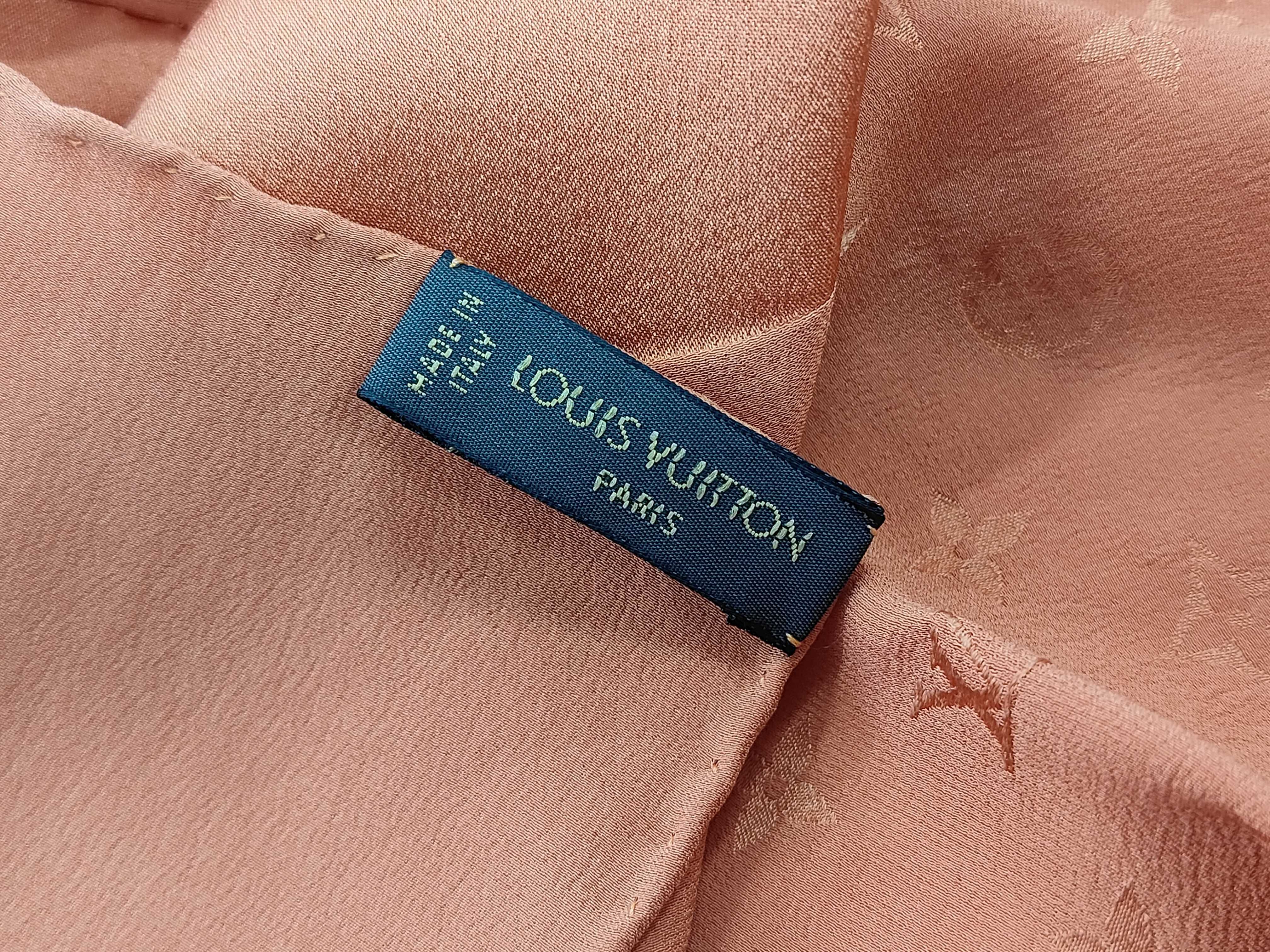 Louis Vuitton Orange Silk Monogram Jacquard Carre Scarf