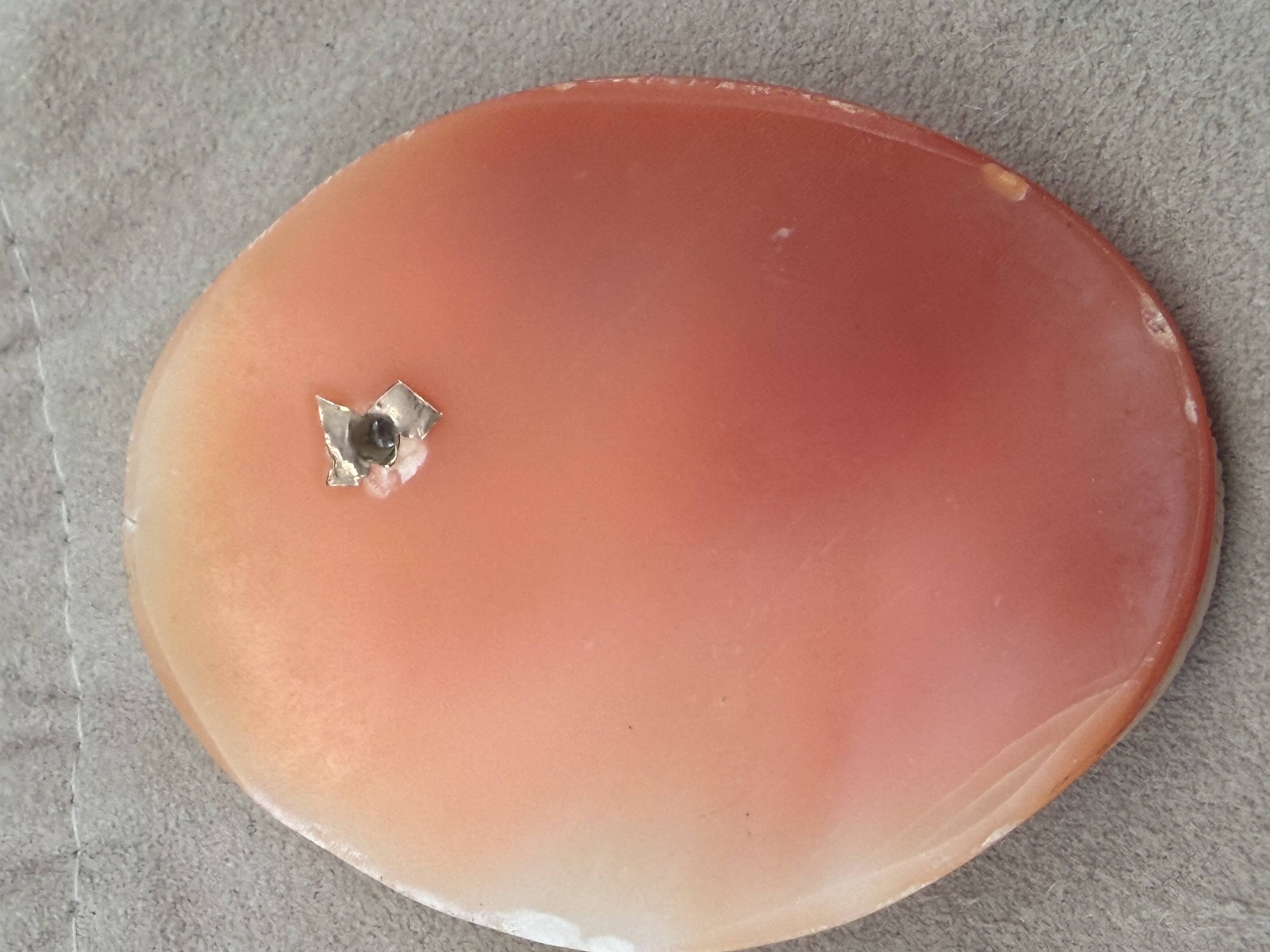 Estate Hand Carved Shell Diamond Cameo
