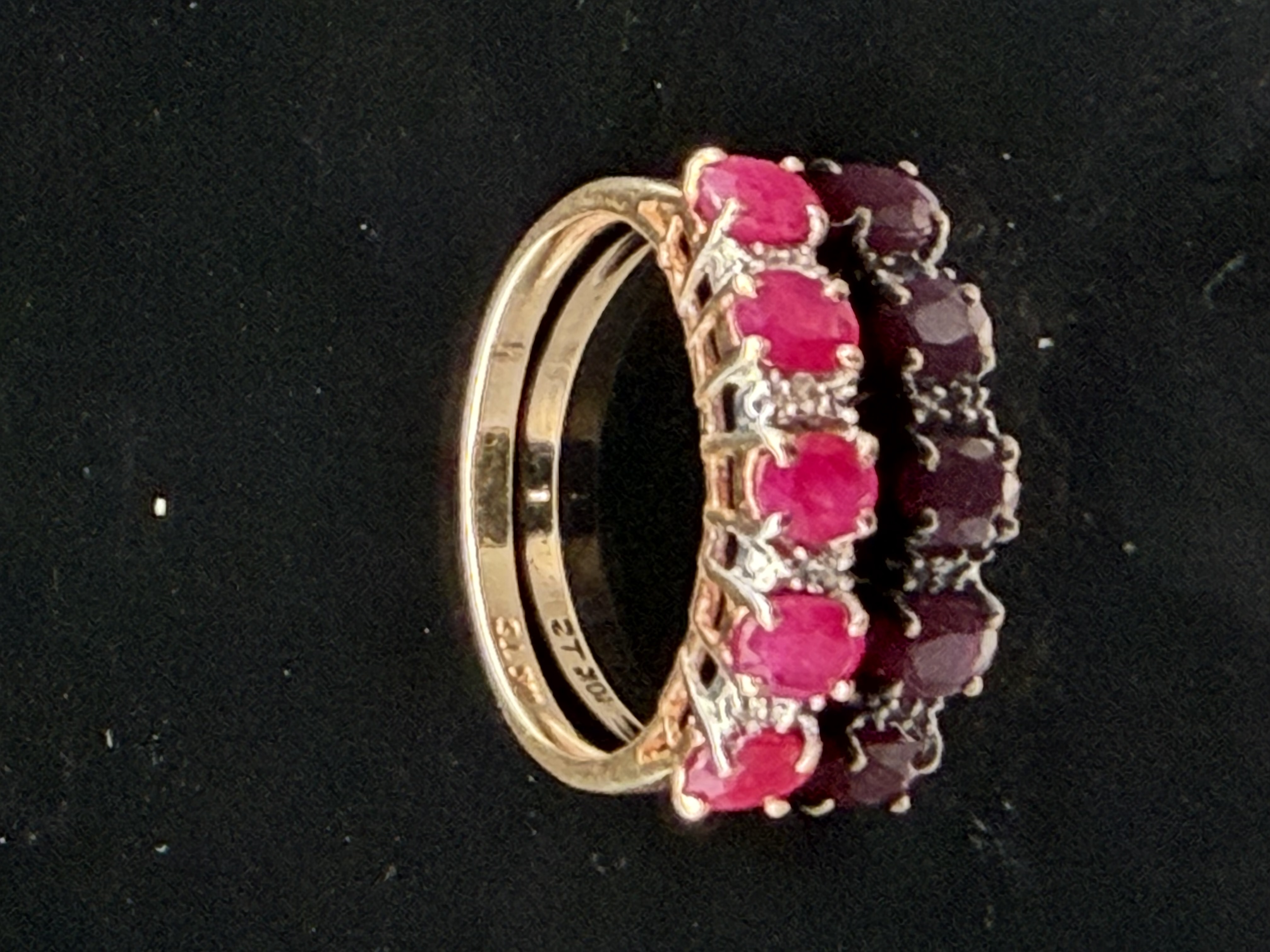 Estate 10K Yellow Gold Natural Ruby and Diamond Ring