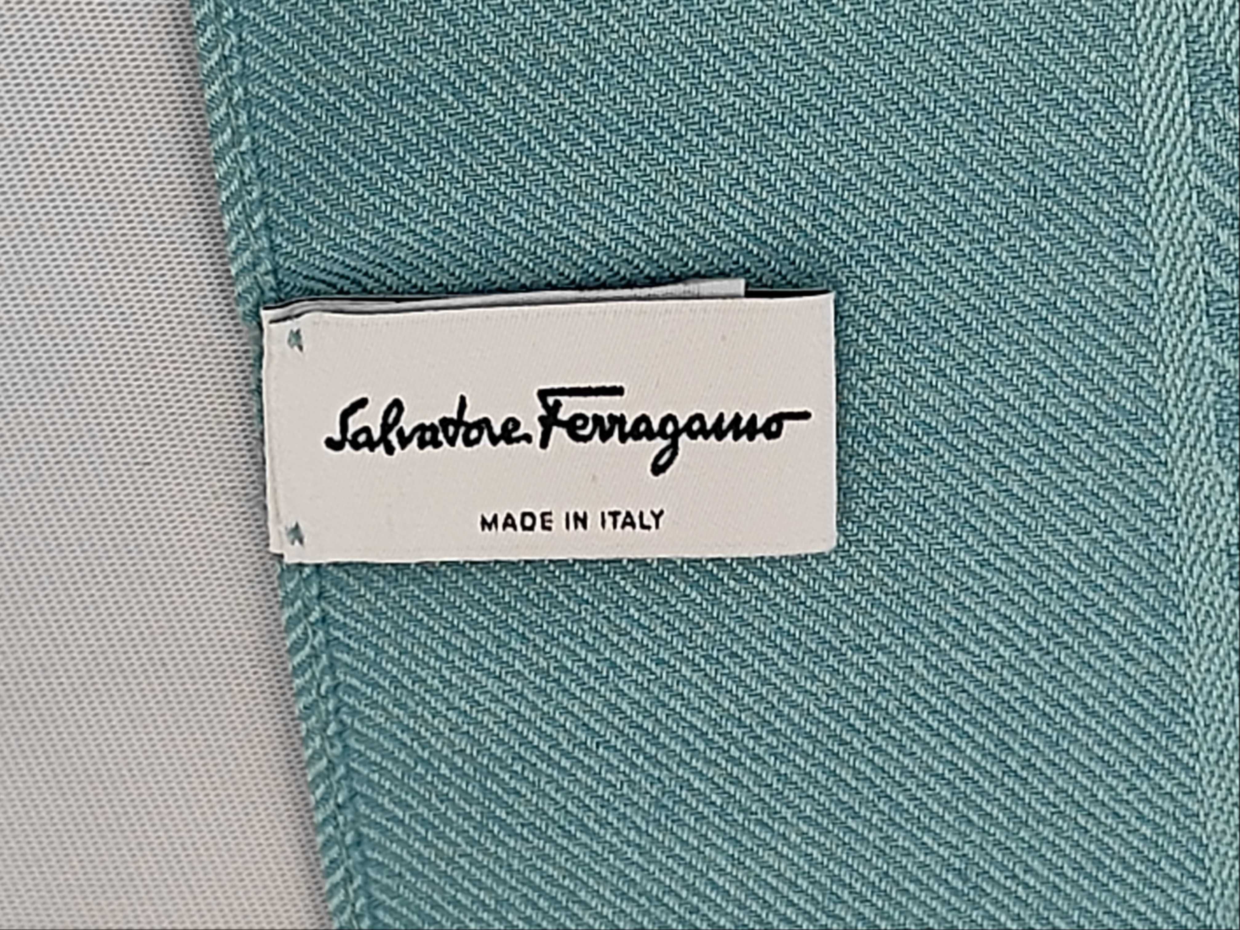 Salvatore Ferragamo Silk and Wool Gancini Jacquard Scarf with Original Box