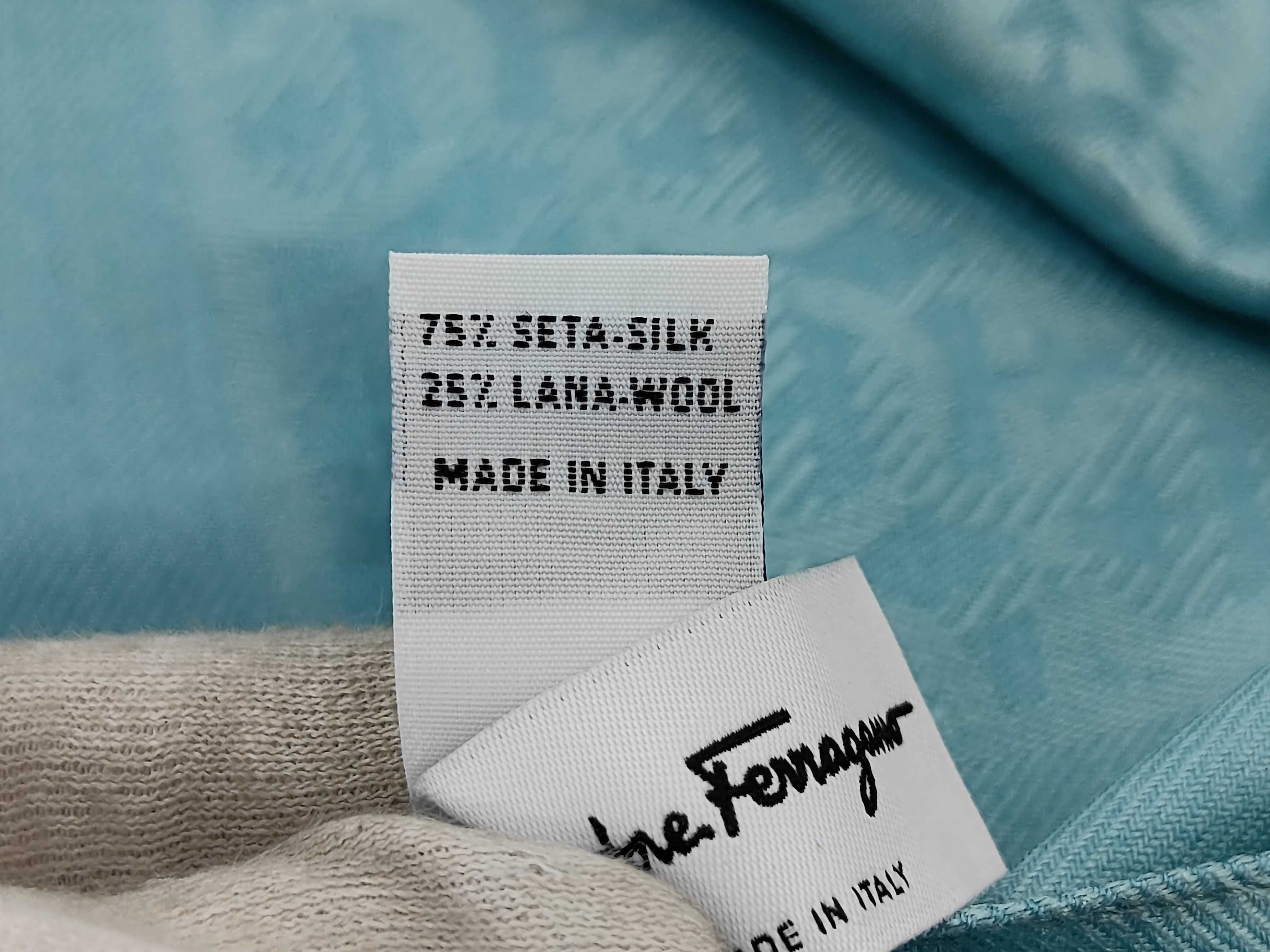 Salvatore Ferragamo Silk and Wool Gancini Jacquard Scarf with Original Box