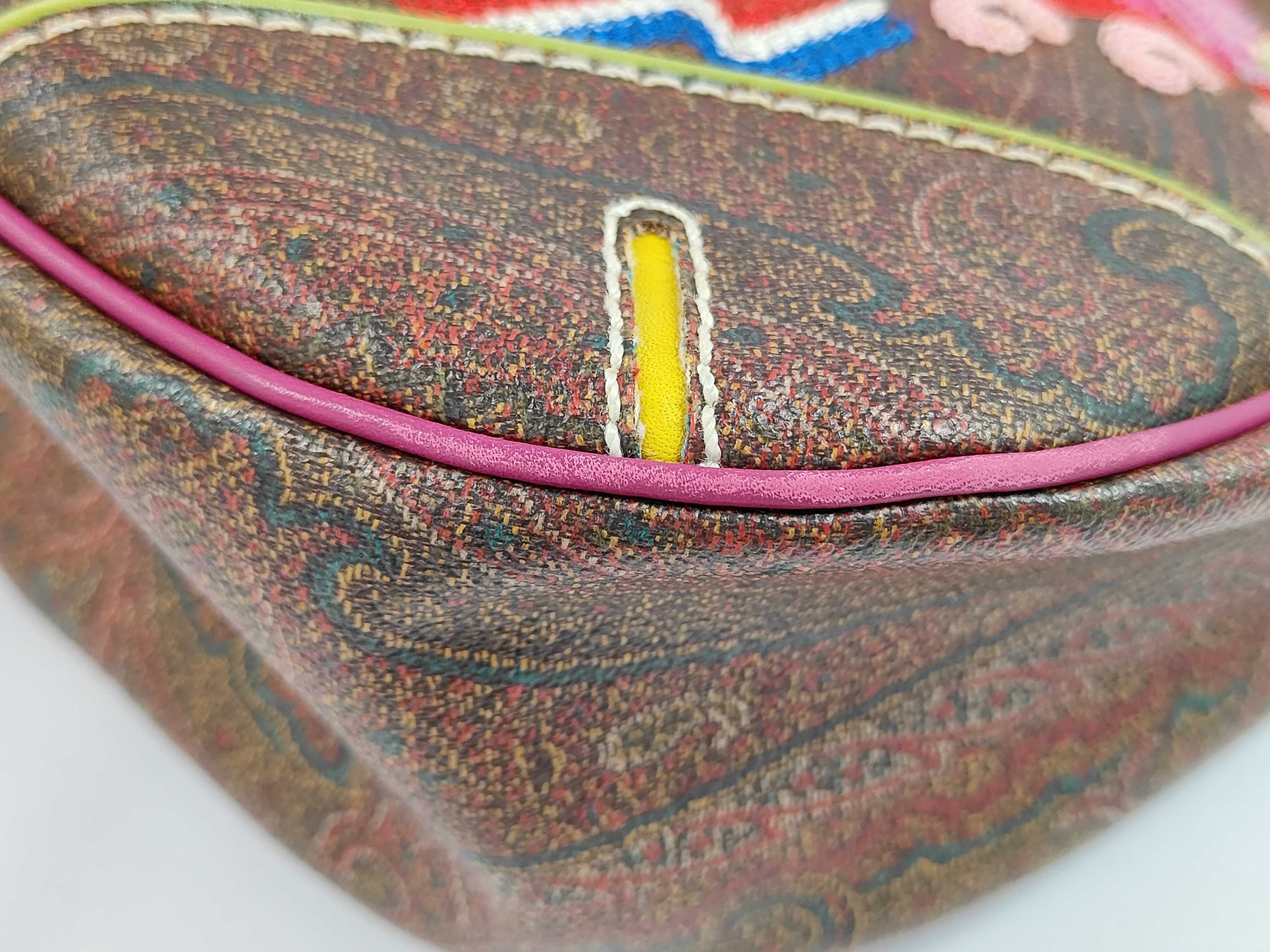 Etro Embroidered Paisley Coated Canvas and Leather Hobo Shoulder Bag