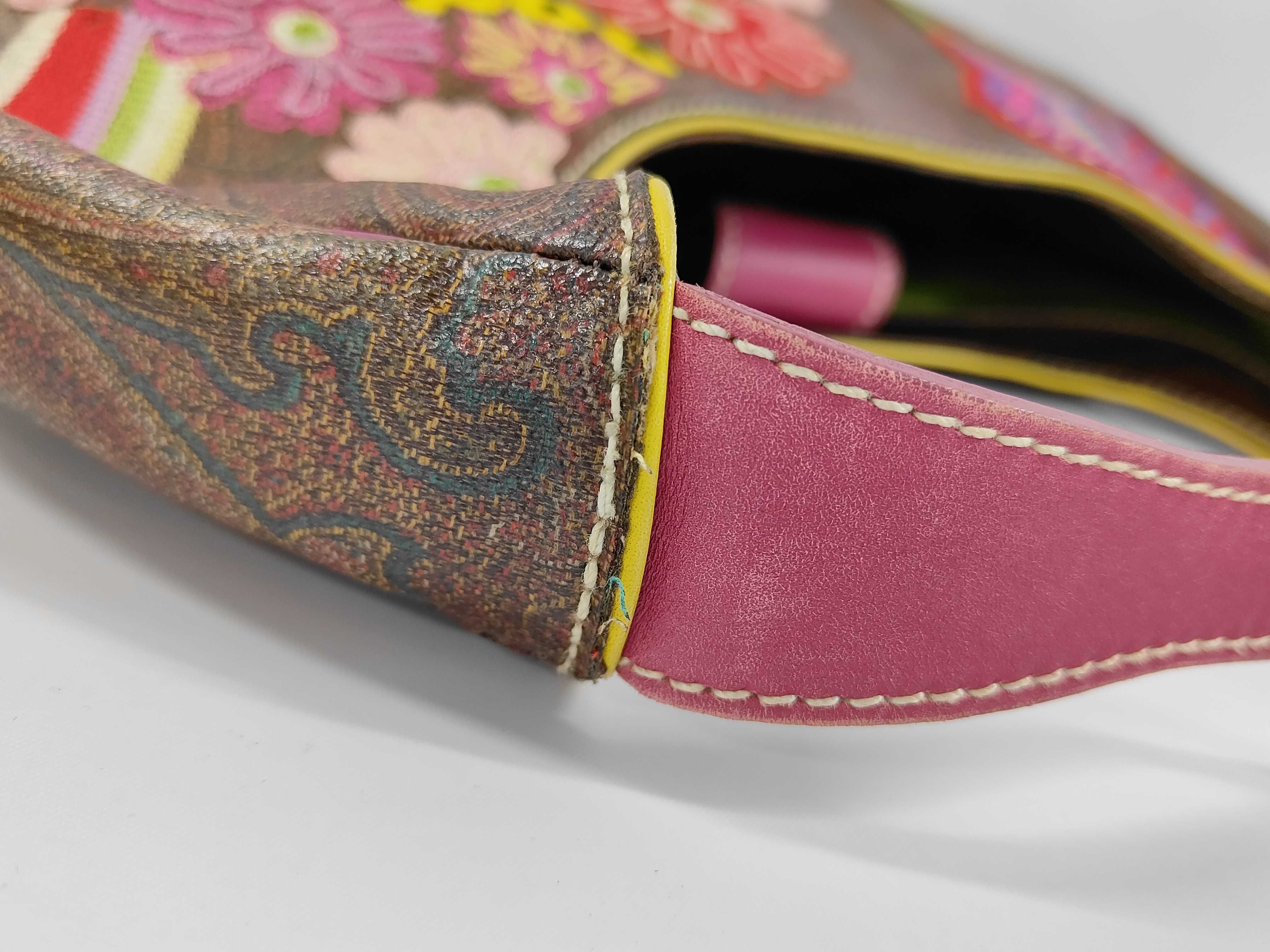 Etro Embroidered Paisley Coated Canvas and Leather Hobo Shoulder Bag