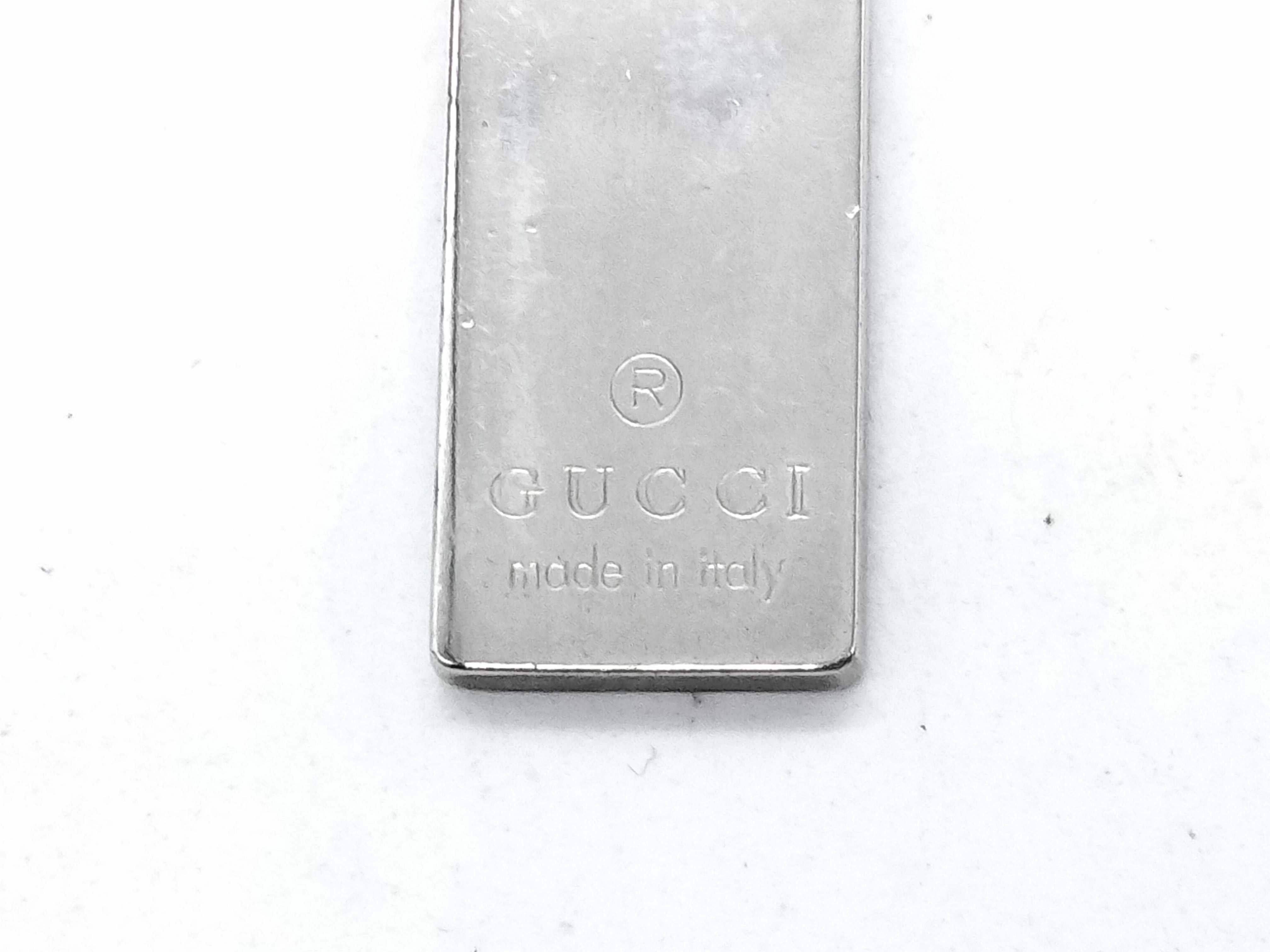 Gucci Sterling Silver Double Strand Ball Chain Plate Pendant Necklace
