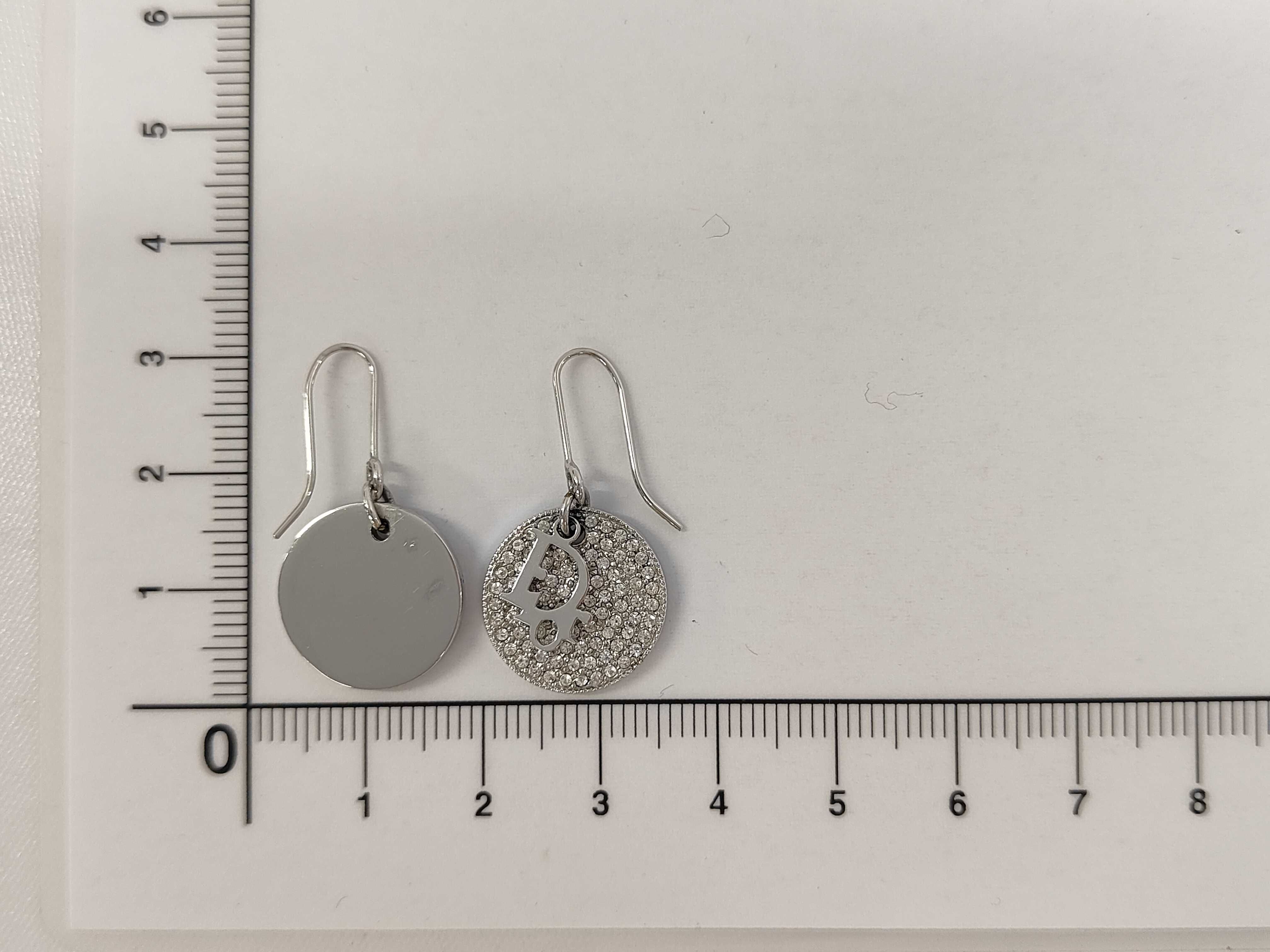 A Pair of Christian Dior Silver-Tone Crystal Pave Logo Drop Earrings