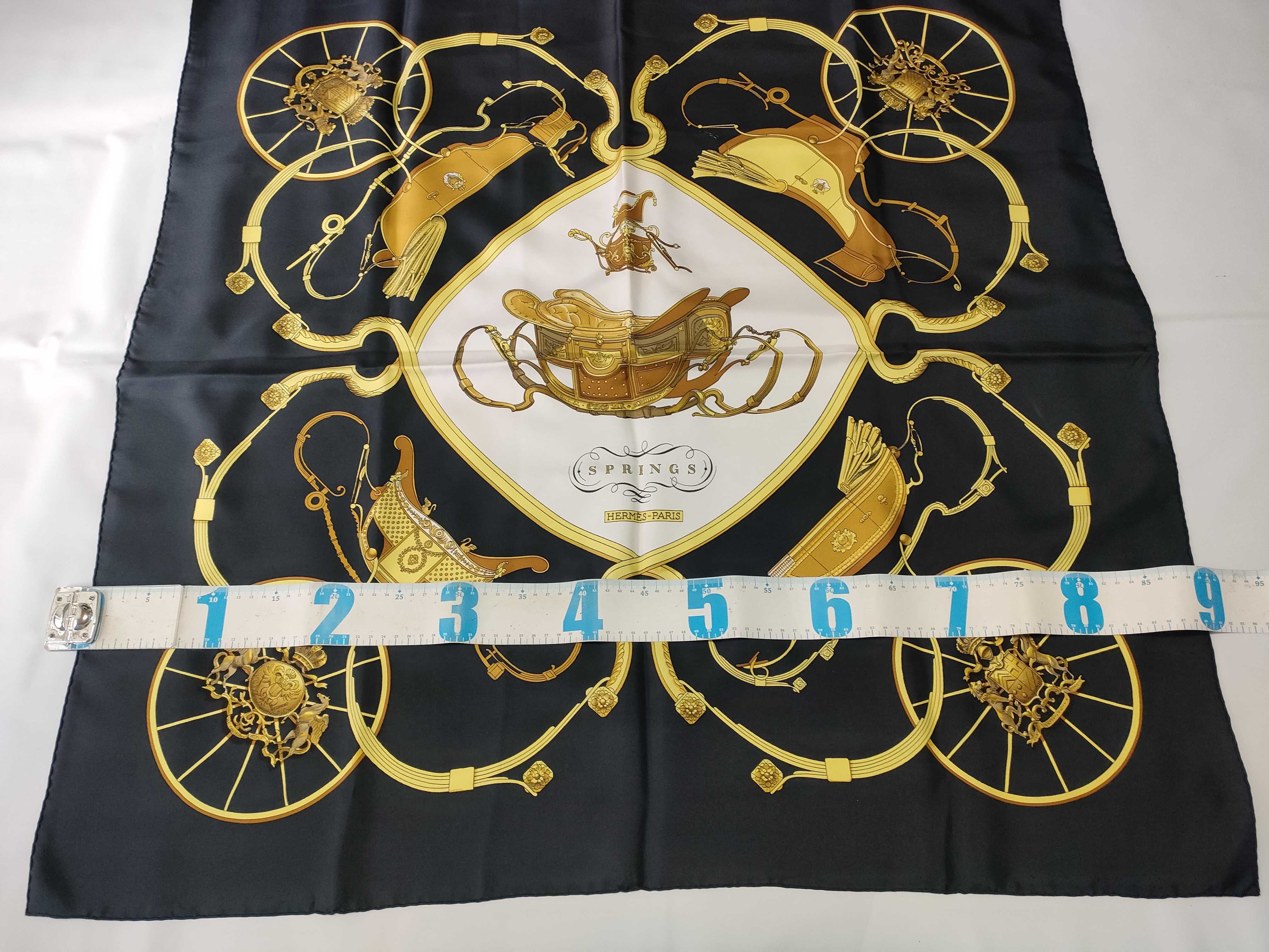 Hermès Springs Silk Scarf in Black and Gold