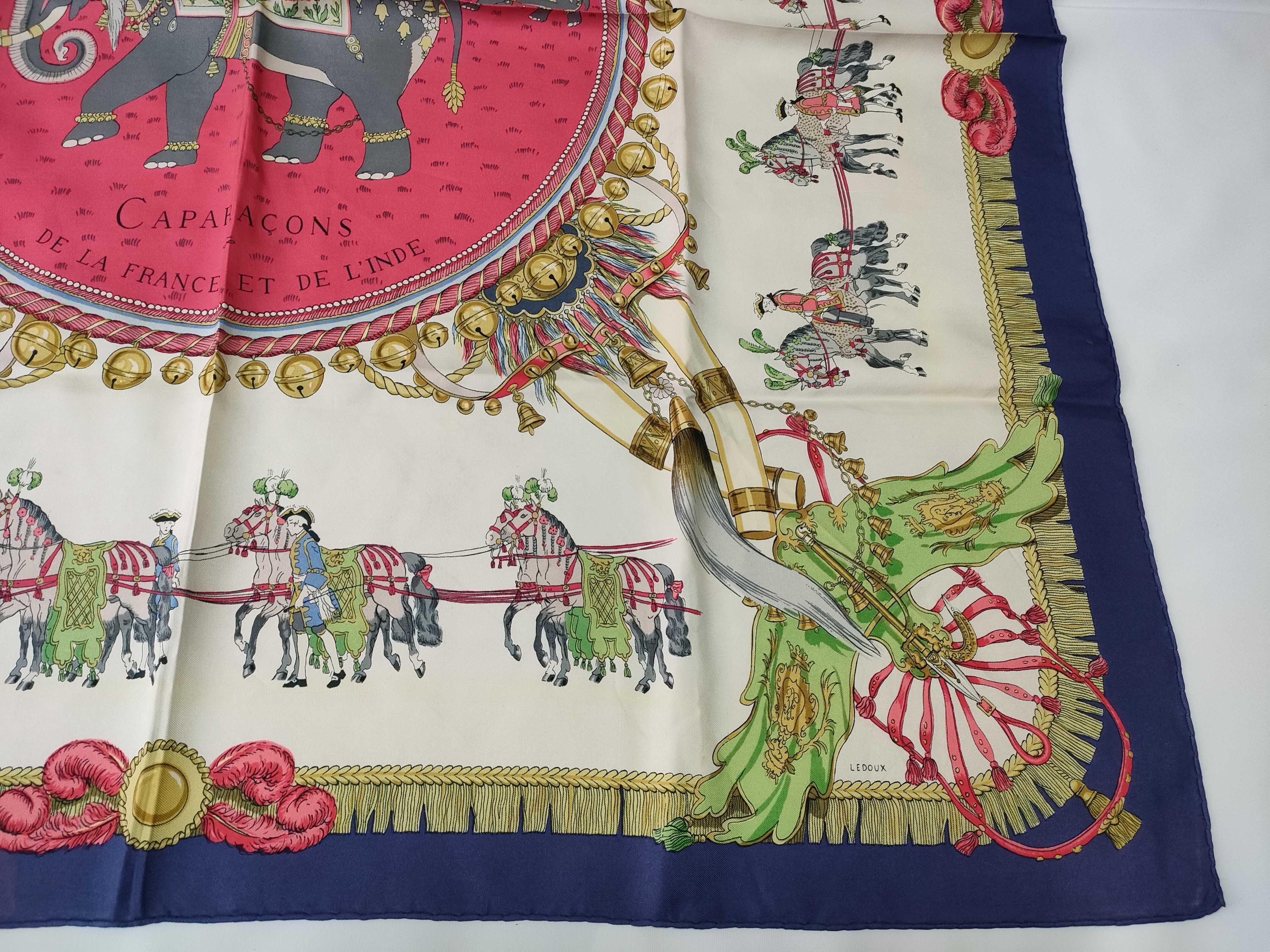 Hermès Caparaçons de la France et de l'Inde Silk Scarf