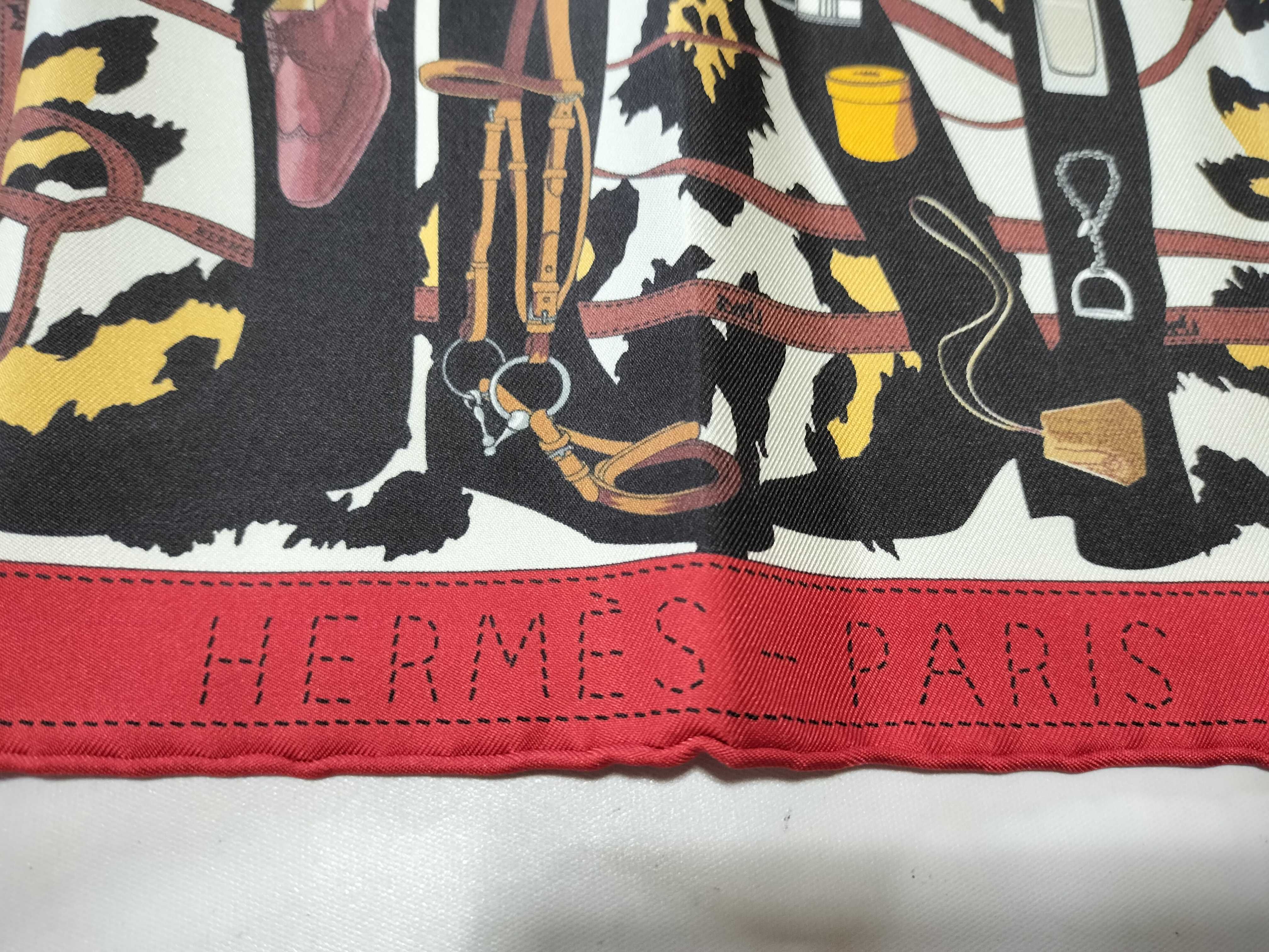 Hermès Monsieur et Madame Silk Gavroche Scarf with Box