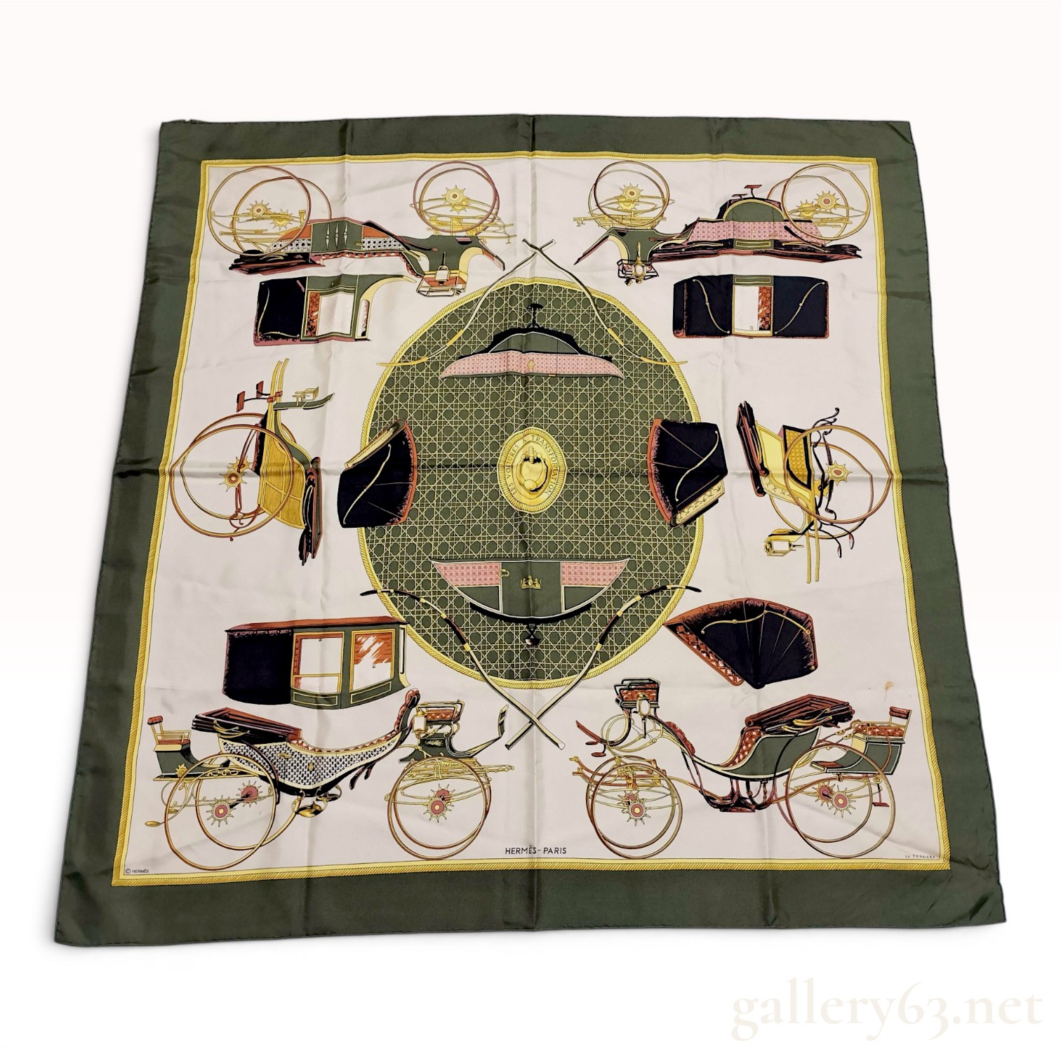 Hermès Les Voitures a Transformation Silk Scarf