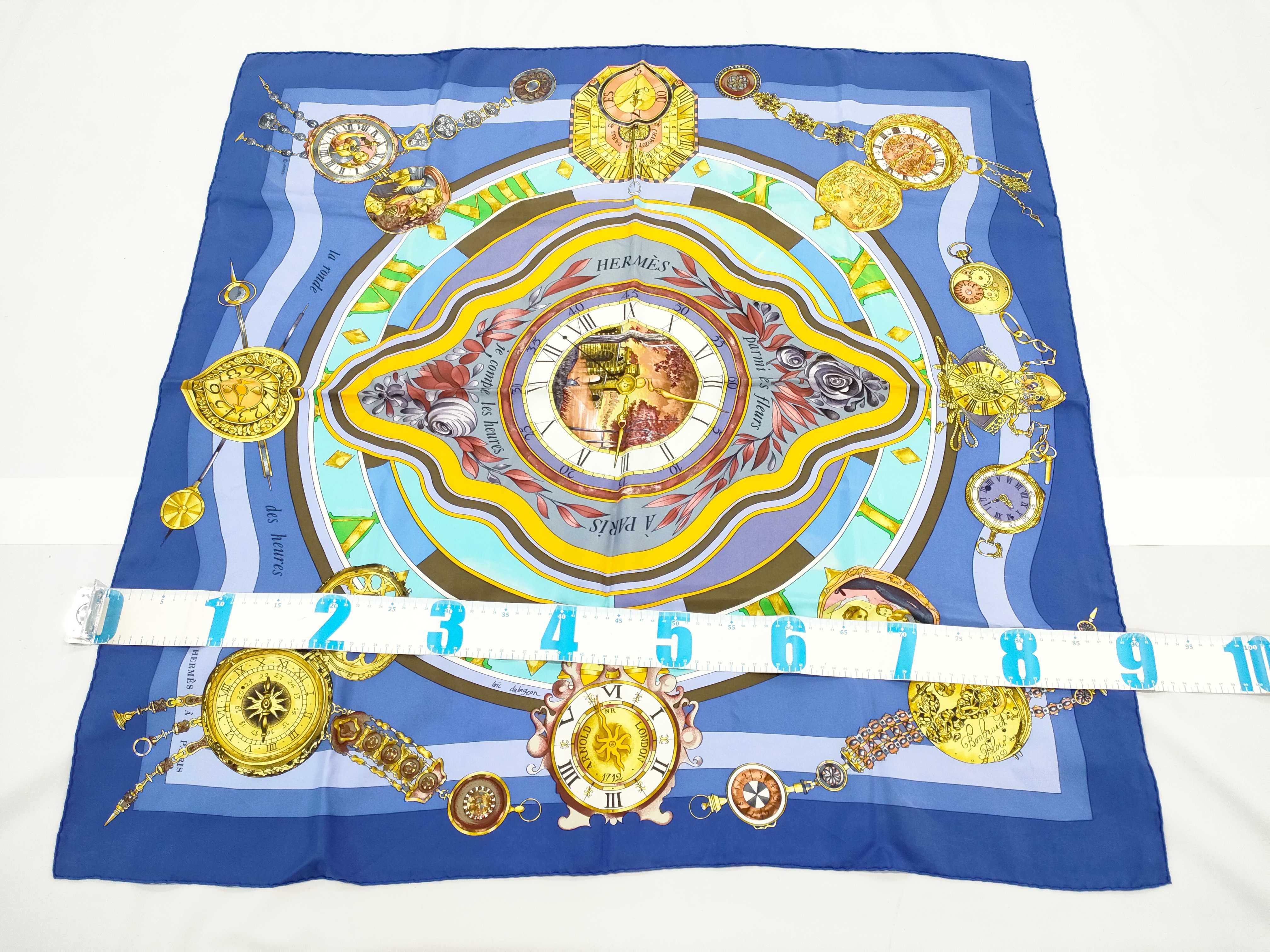 Hermès La Ronde des Heures Silk Scarf by Loic Dubigeon