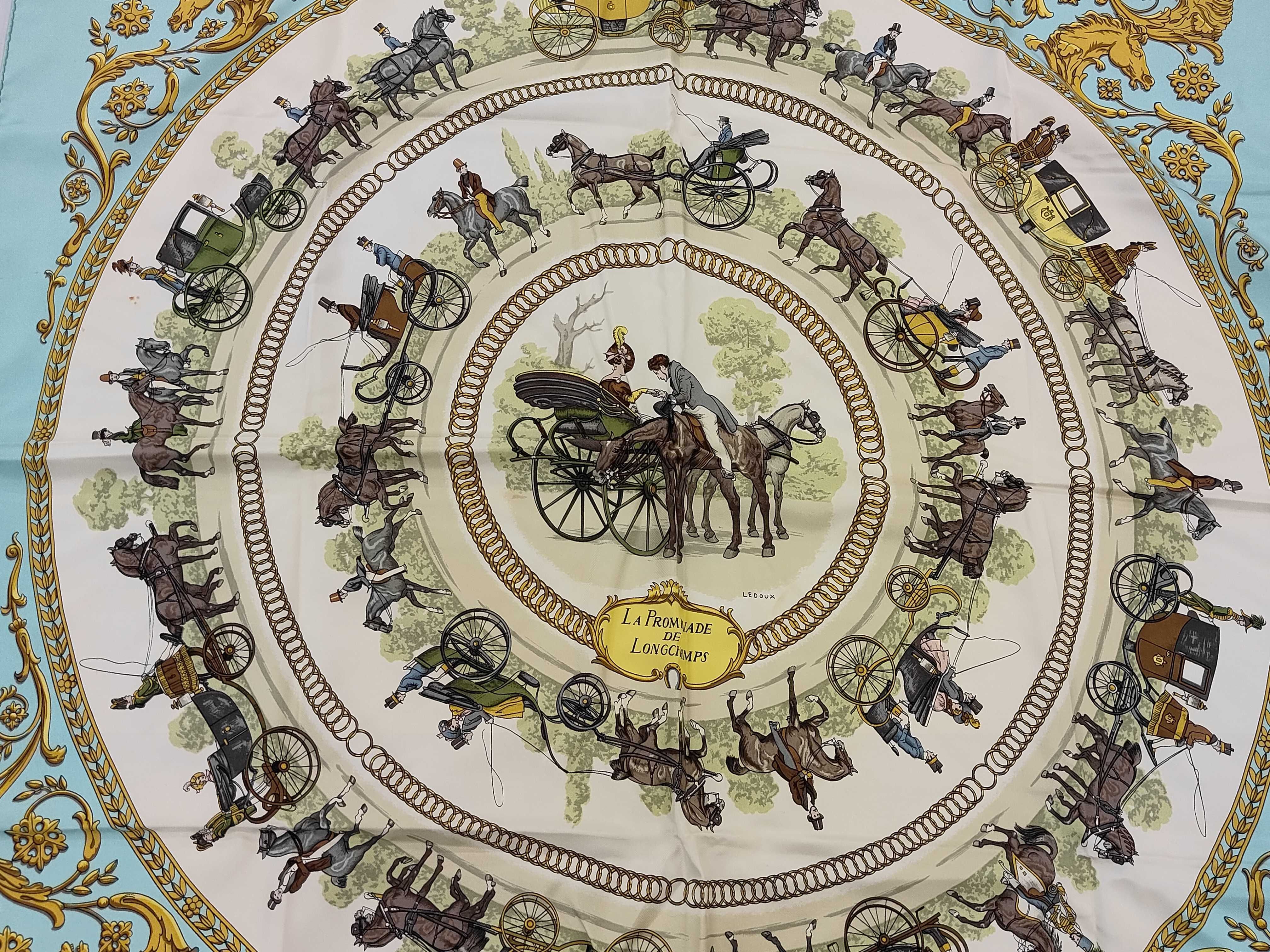 Hermes La Promenade de Longchamps Silk Scarf