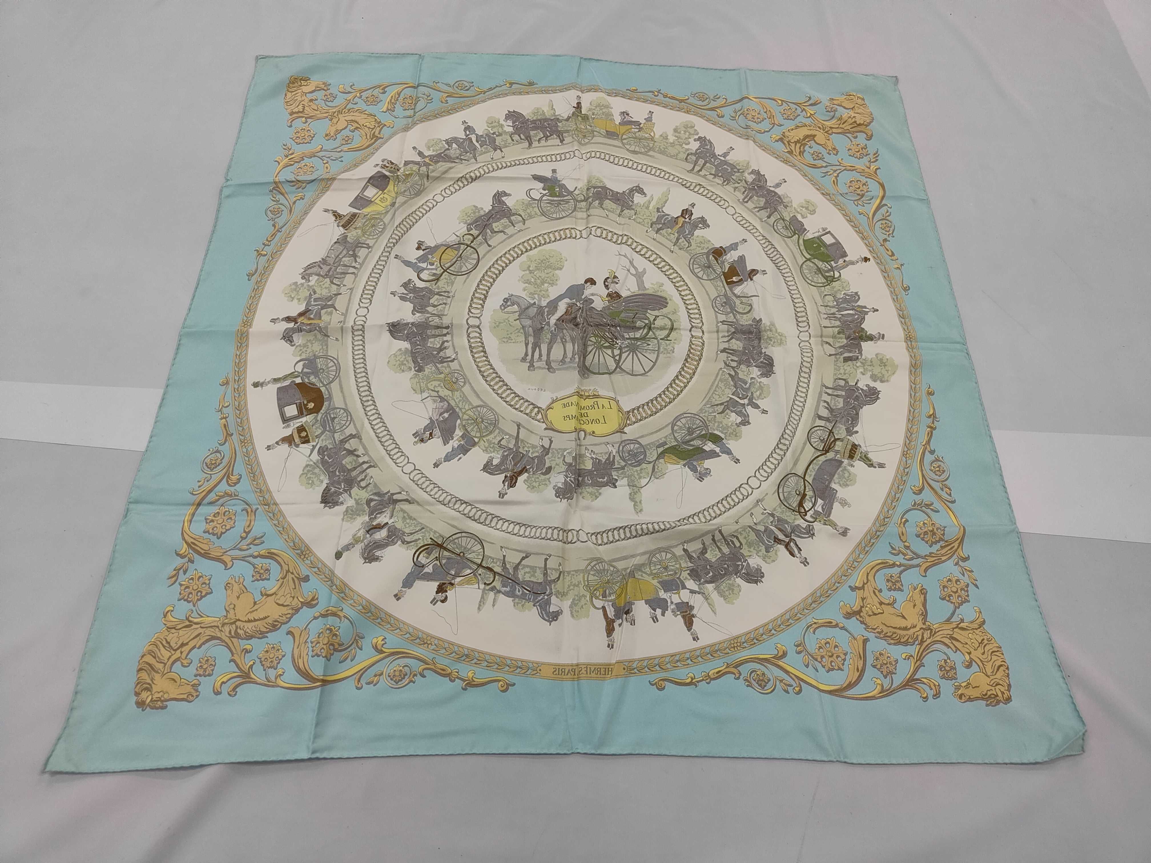 Hermes La Promenade de Longchamps Silk Scarf