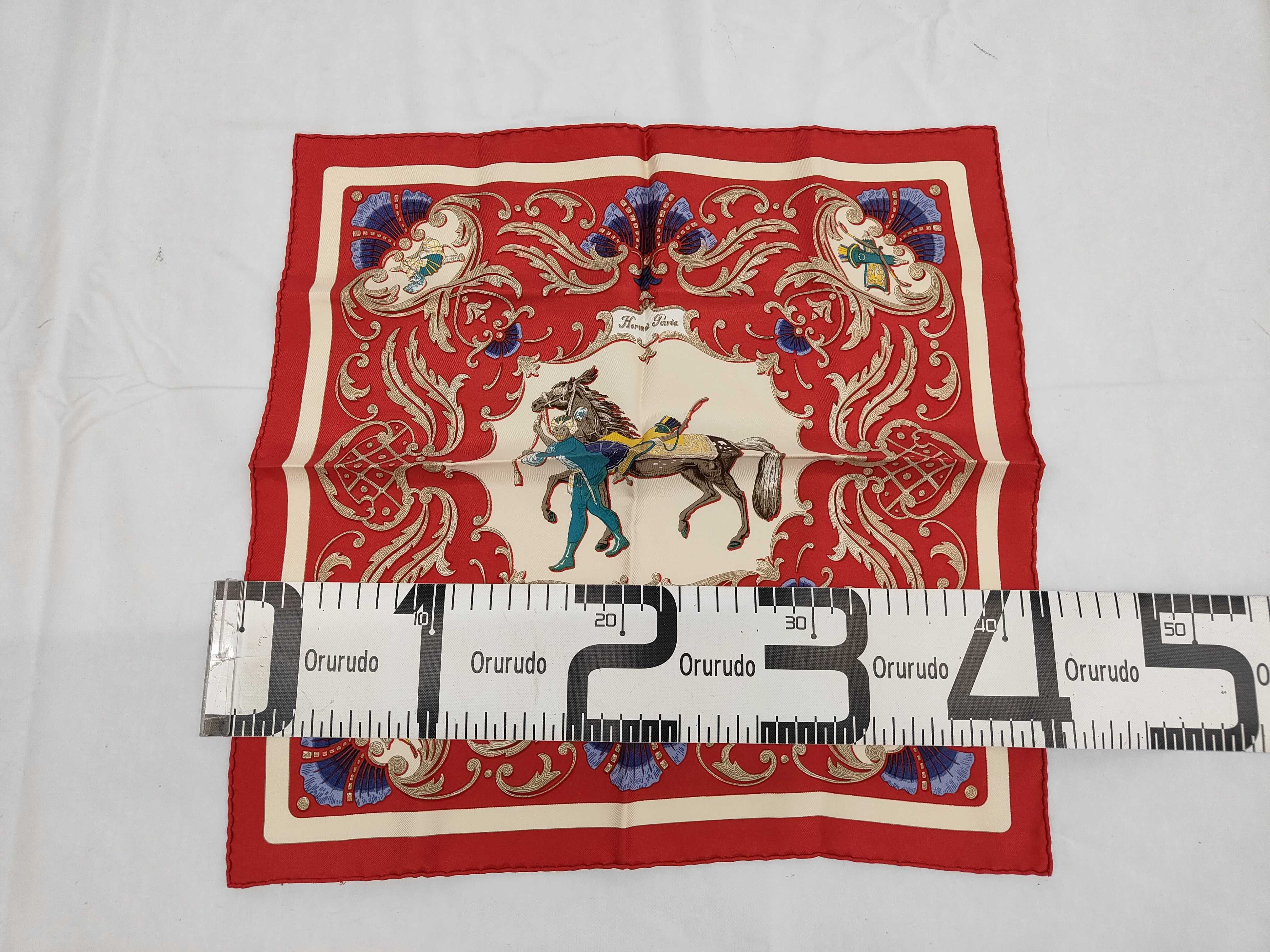 Hermès Cheval Turc Silk Gavroche Pocket Square