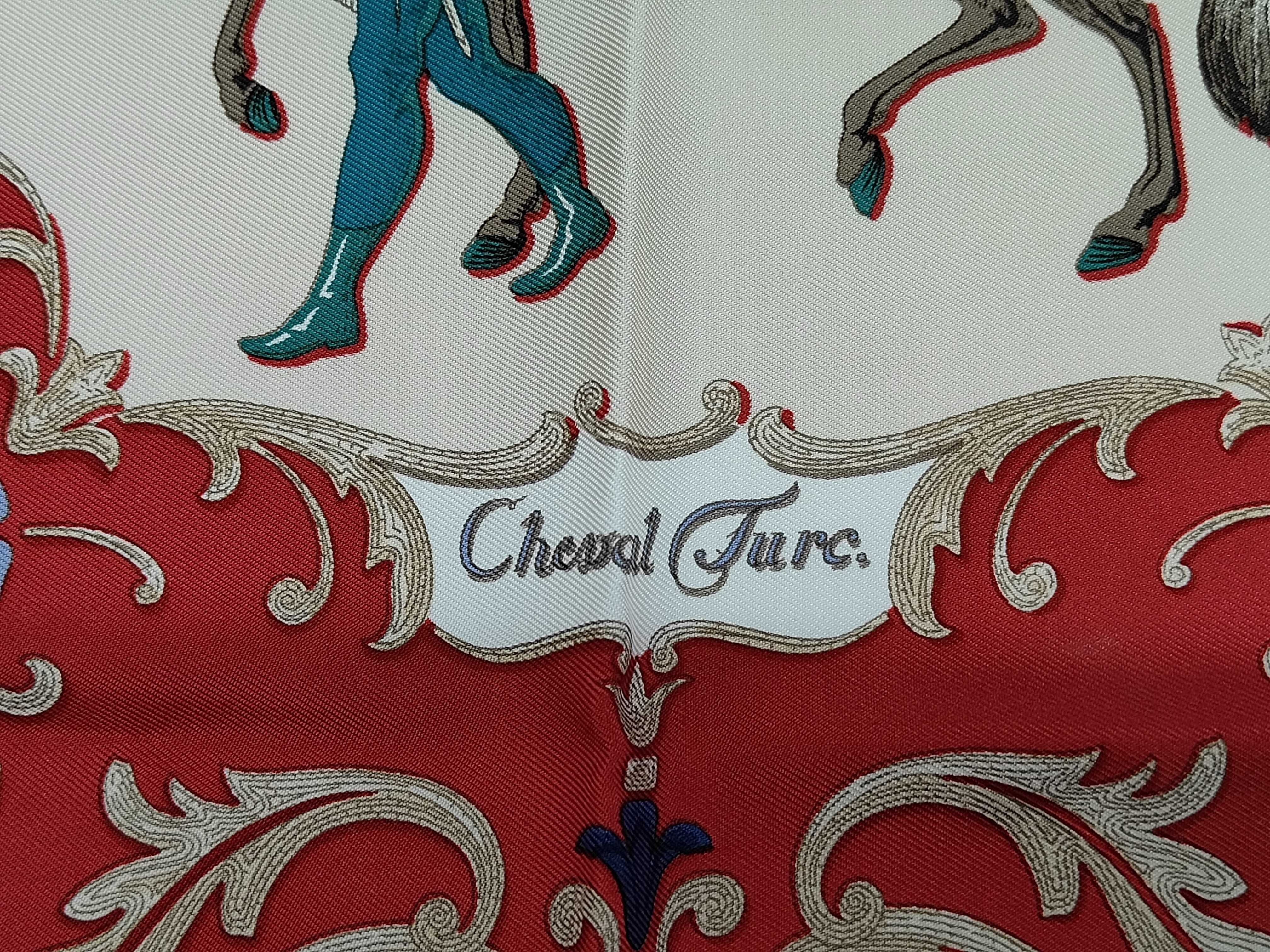 Hermès Cheval Turc Silk Gavroche Pocket Square