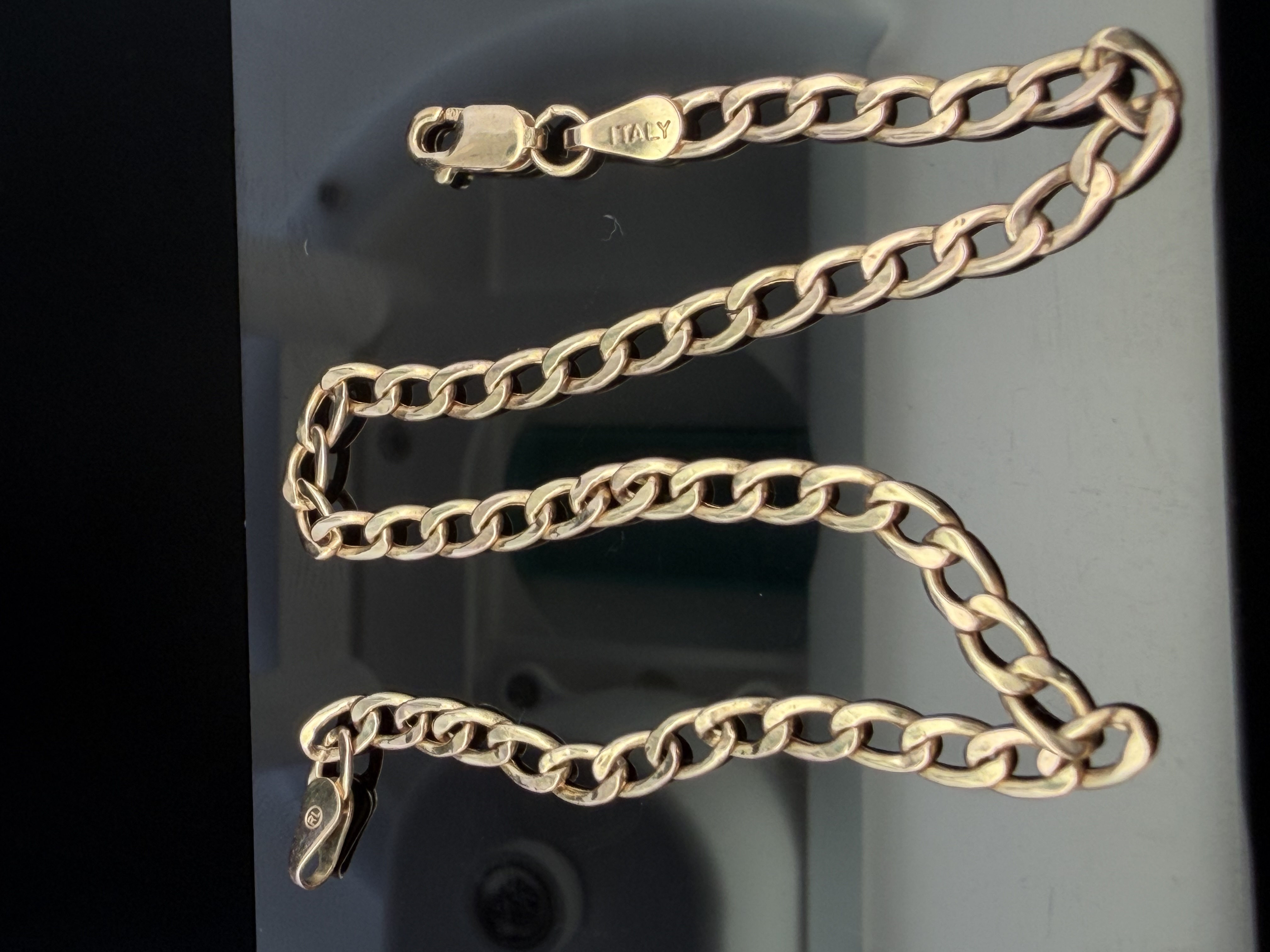 Italian 10K Yellow Gold Curb Link Bracelet