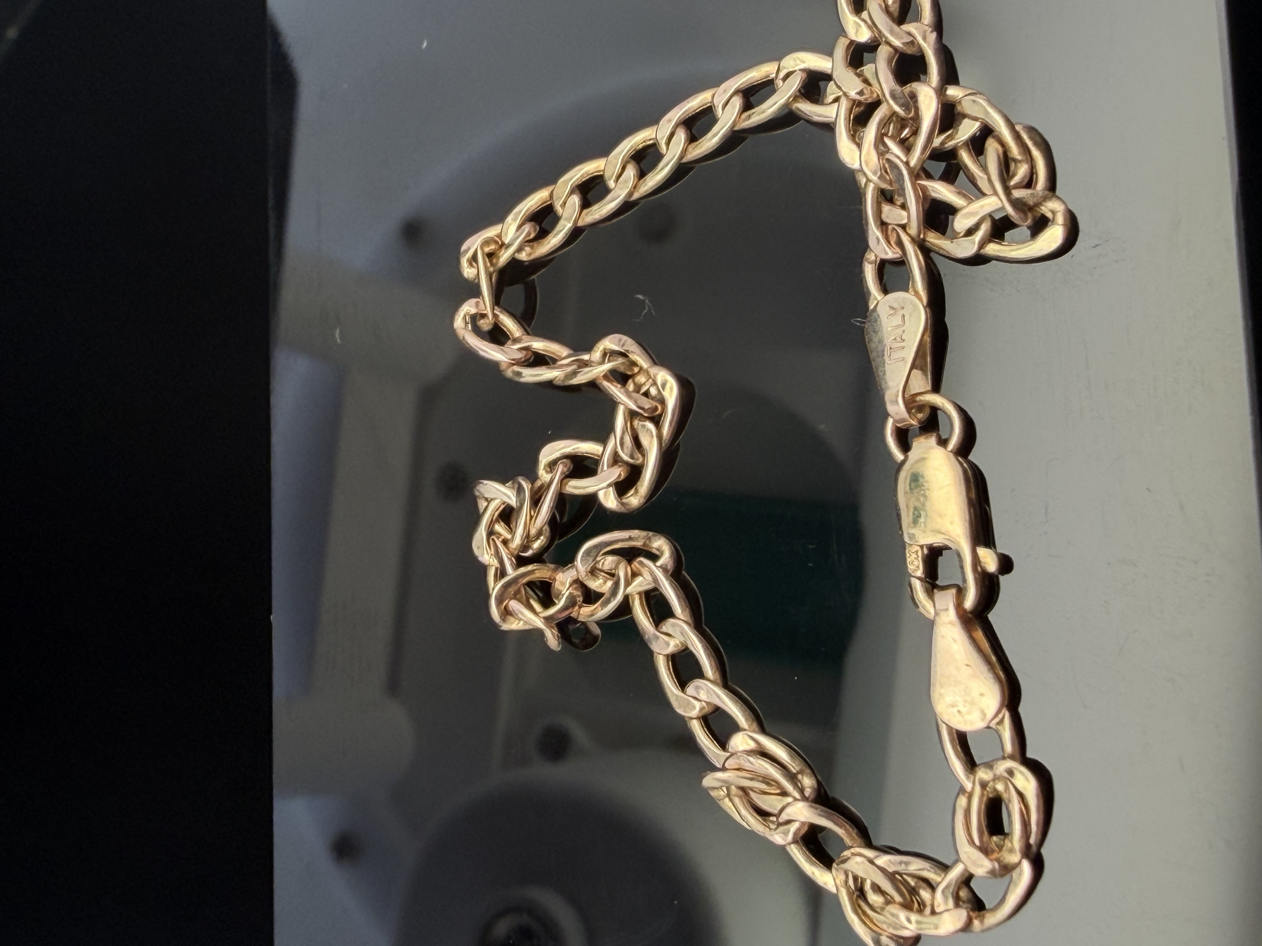 Italian 10K Yellow Gold Curb Link Bracelet
