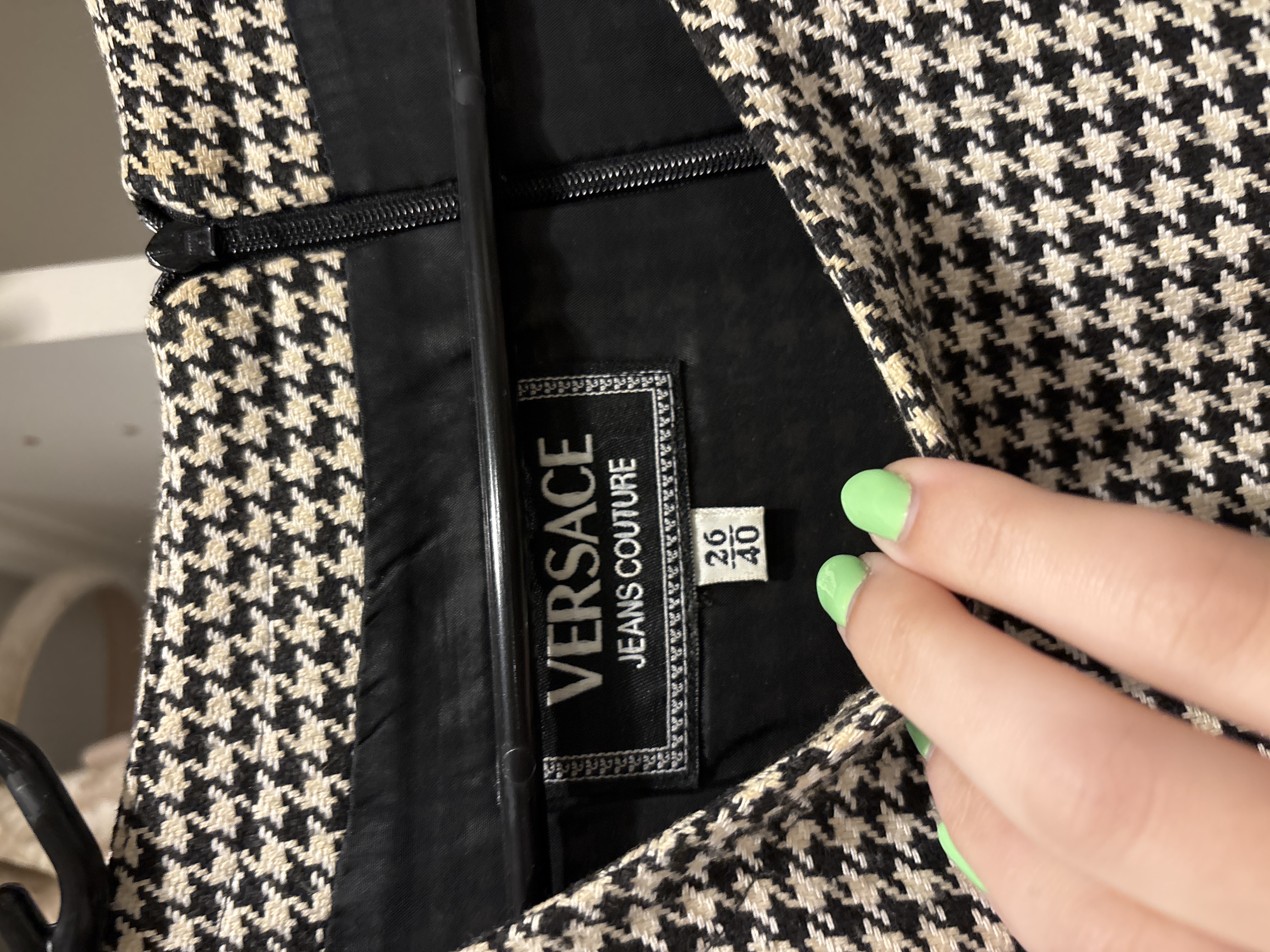 Versace Jeans Couture Houndstooth Short Sleeved Shift Dress