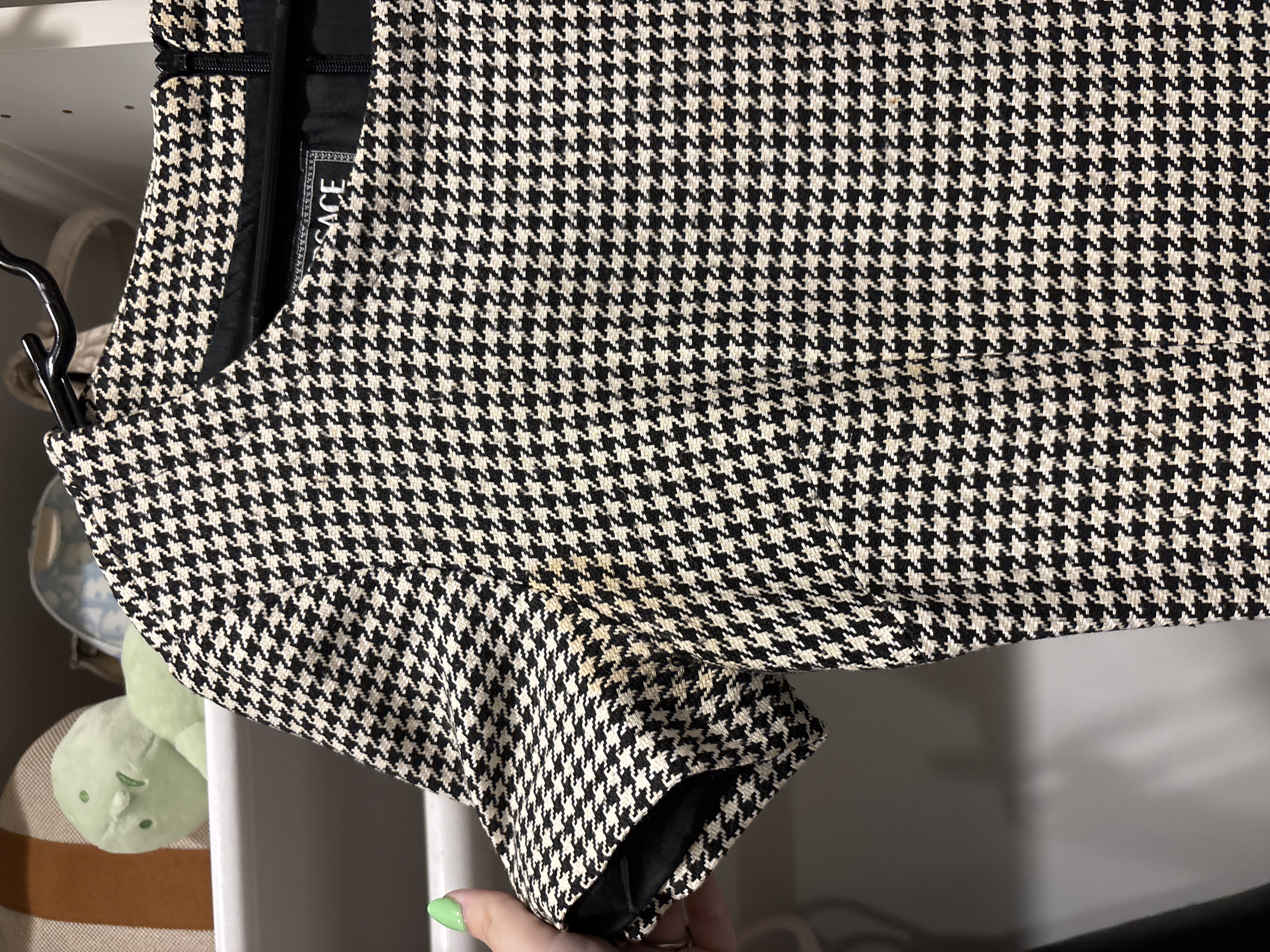 Versace Jeans Couture Houndstooth Short Sleeved Shift Dress