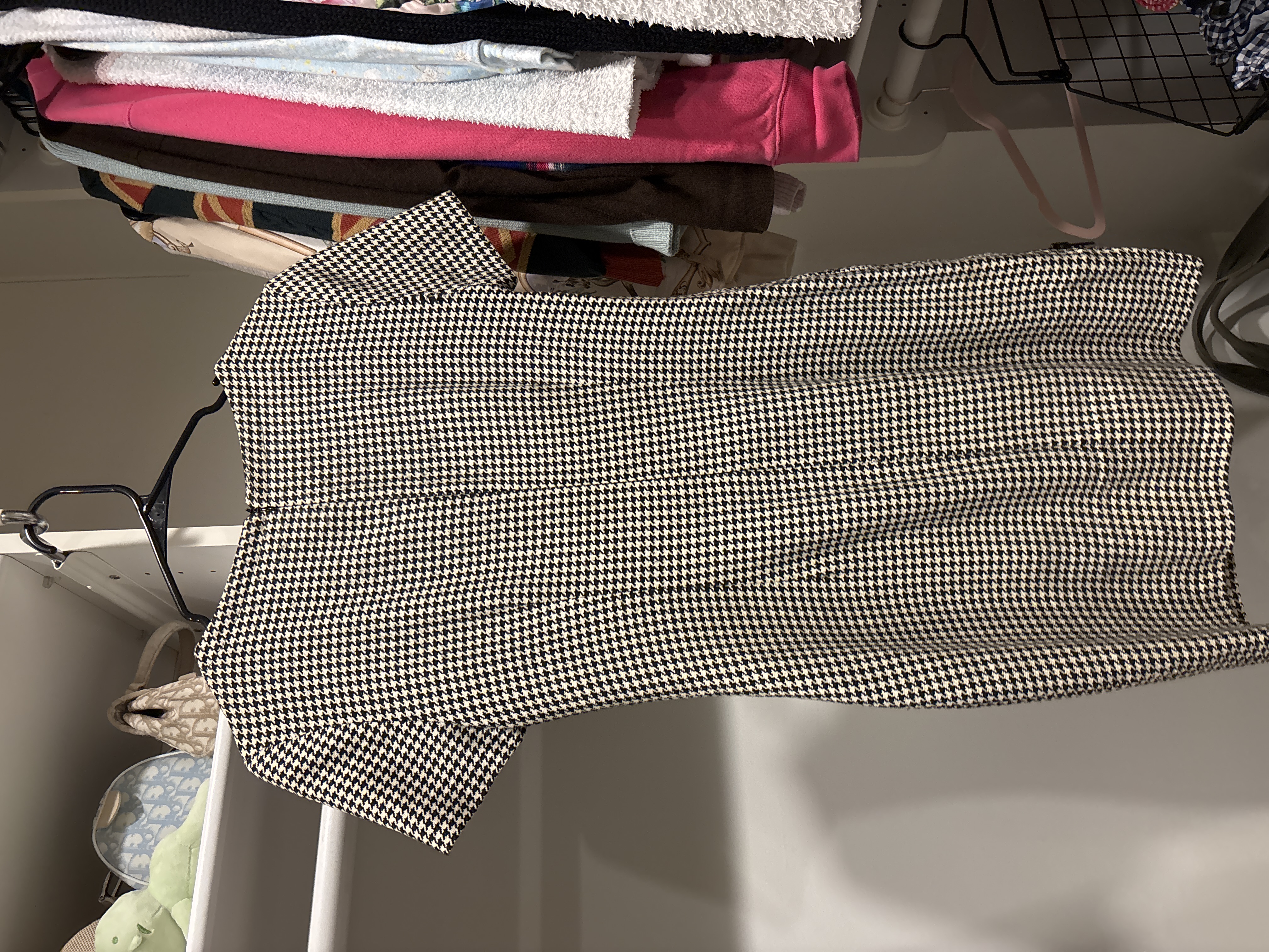 Versace Jeans Couture Houndstooth Short Sleeved Shift Dress