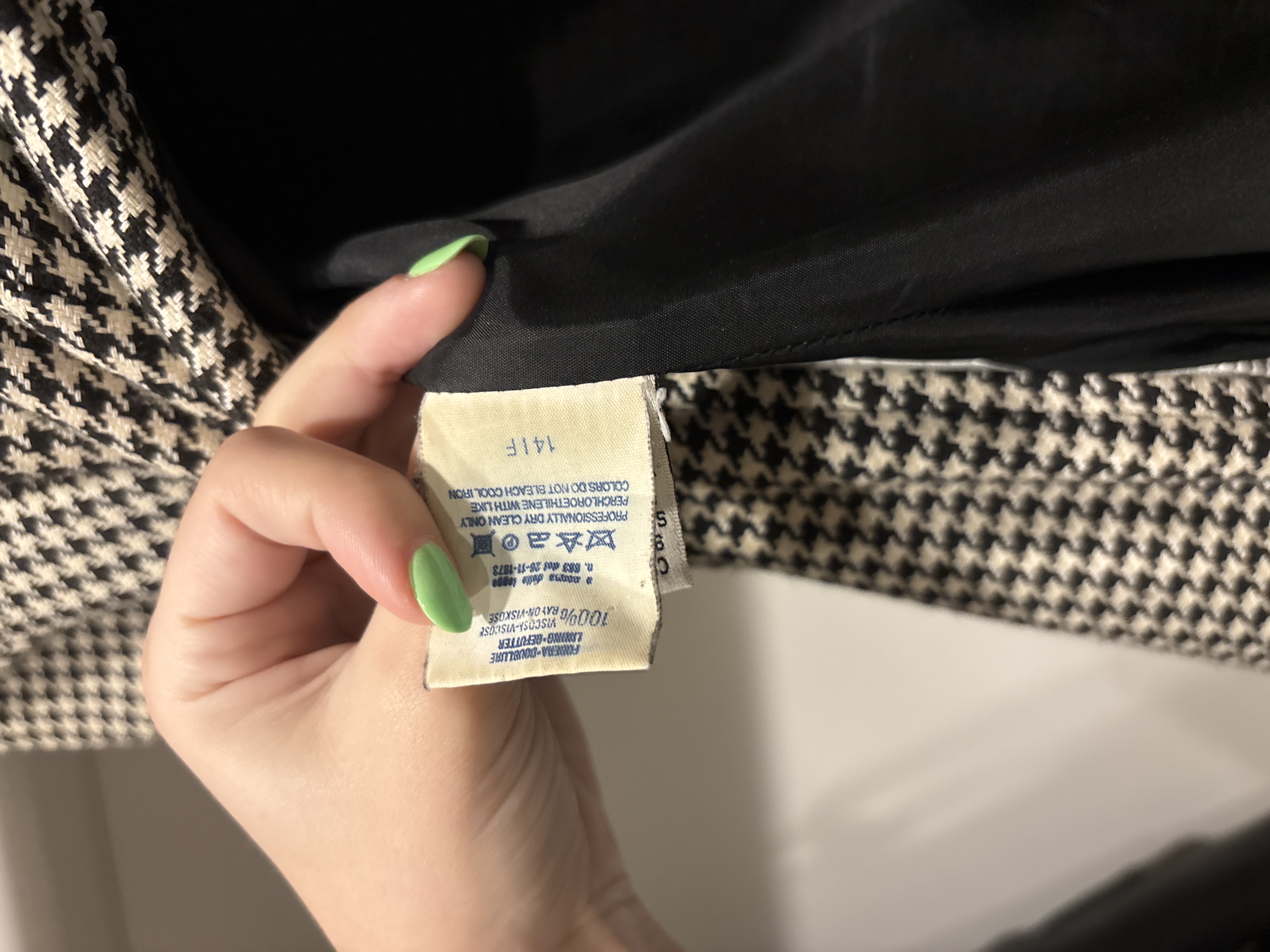 Versace Jeans Couture Houndstooth Short Sleeved Shift Dress