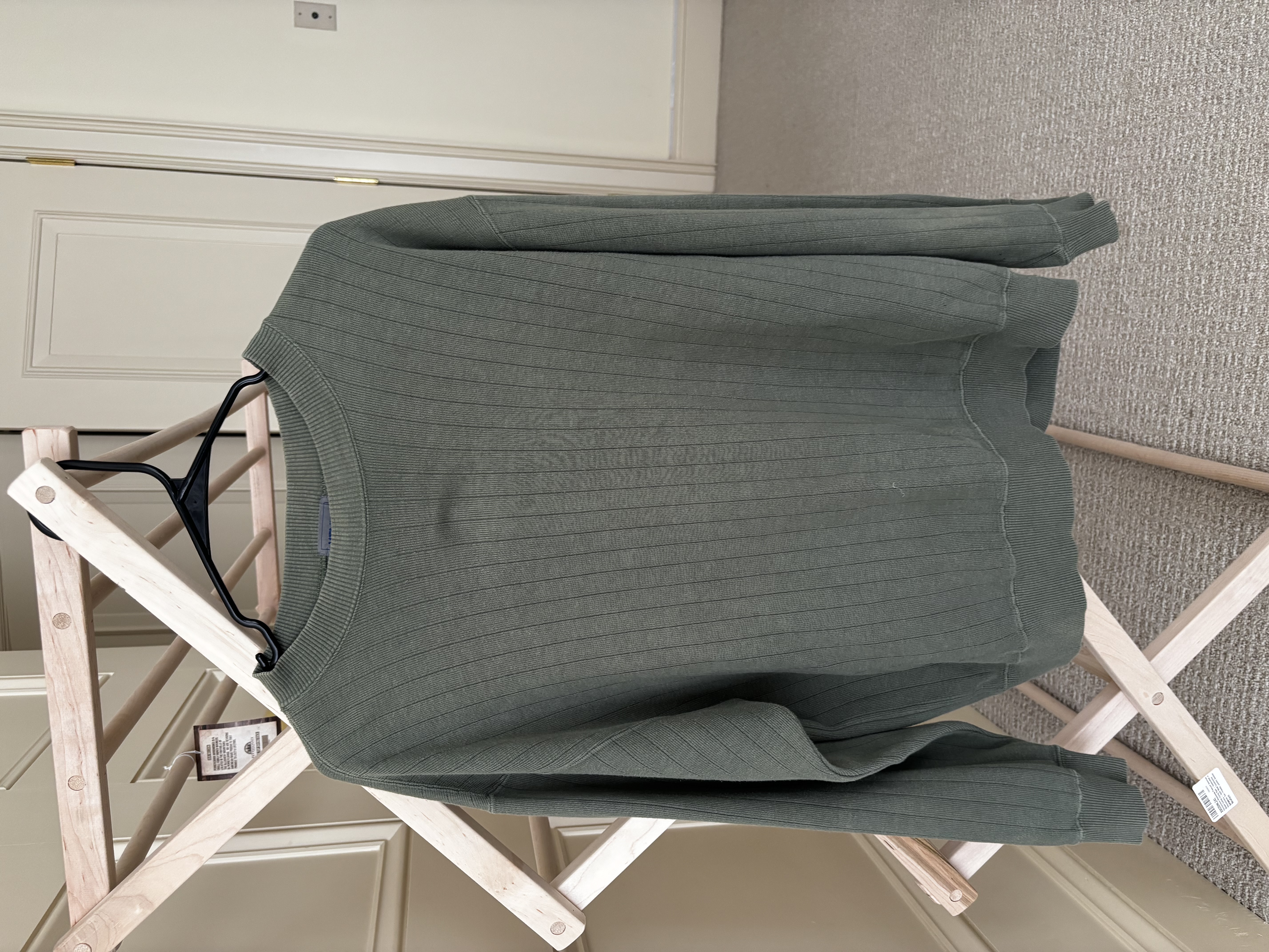 Vintage Kenzo Homme Ribbed Crewneck Sweatshirt in Sage Green