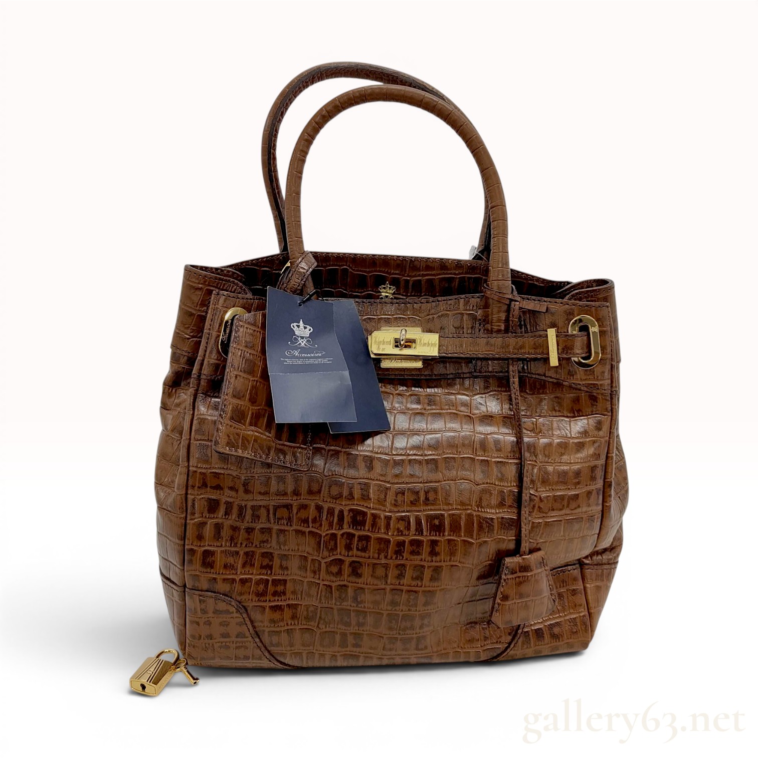 A.D.M.J. Accéssoires De Mademoiselle Crocodile-Embossed Leather Tote Bag