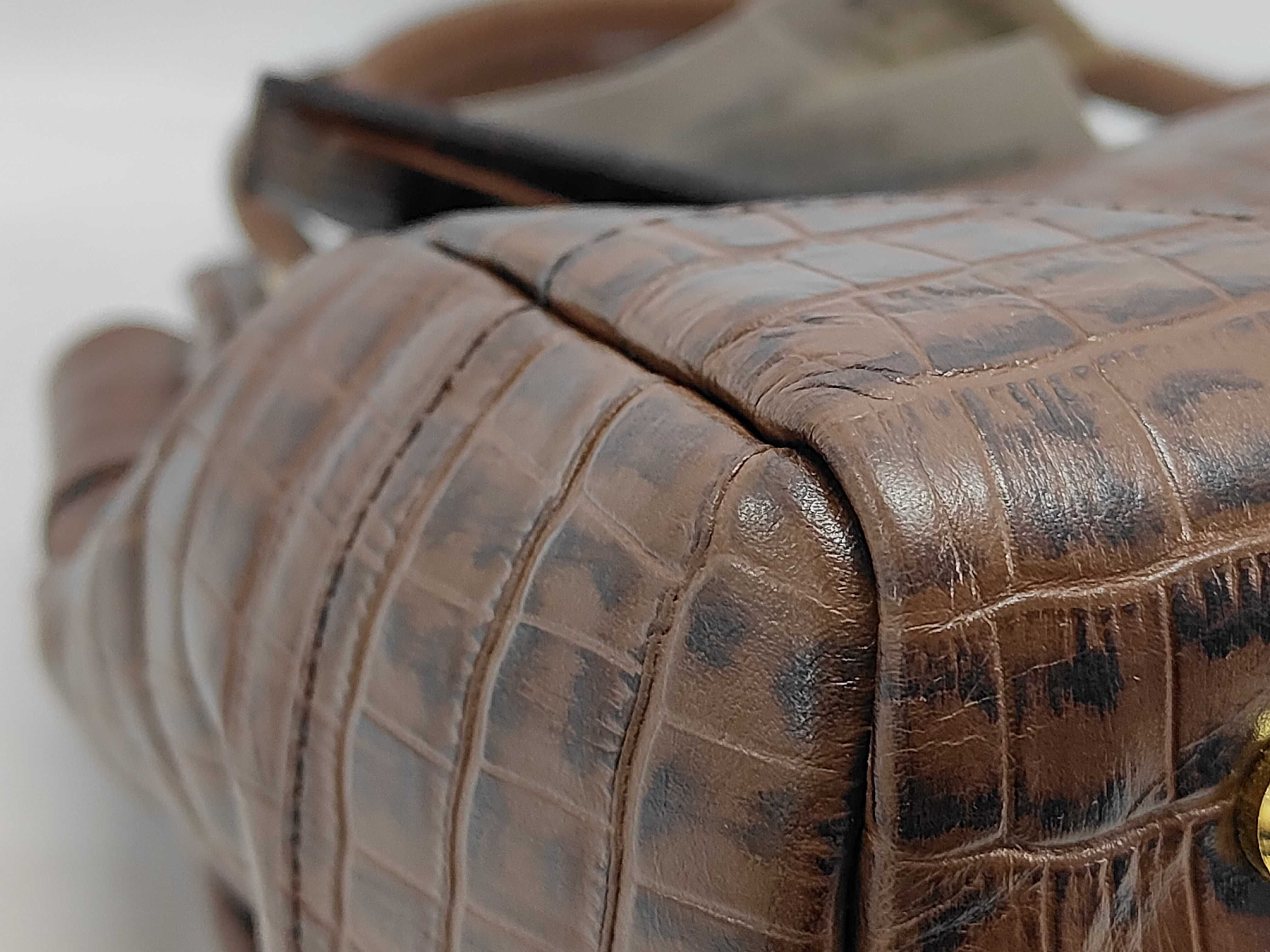A.D.M.J. Accéssoires De Mademoiselle Crocodile-Embossed Leather Tote Bag
