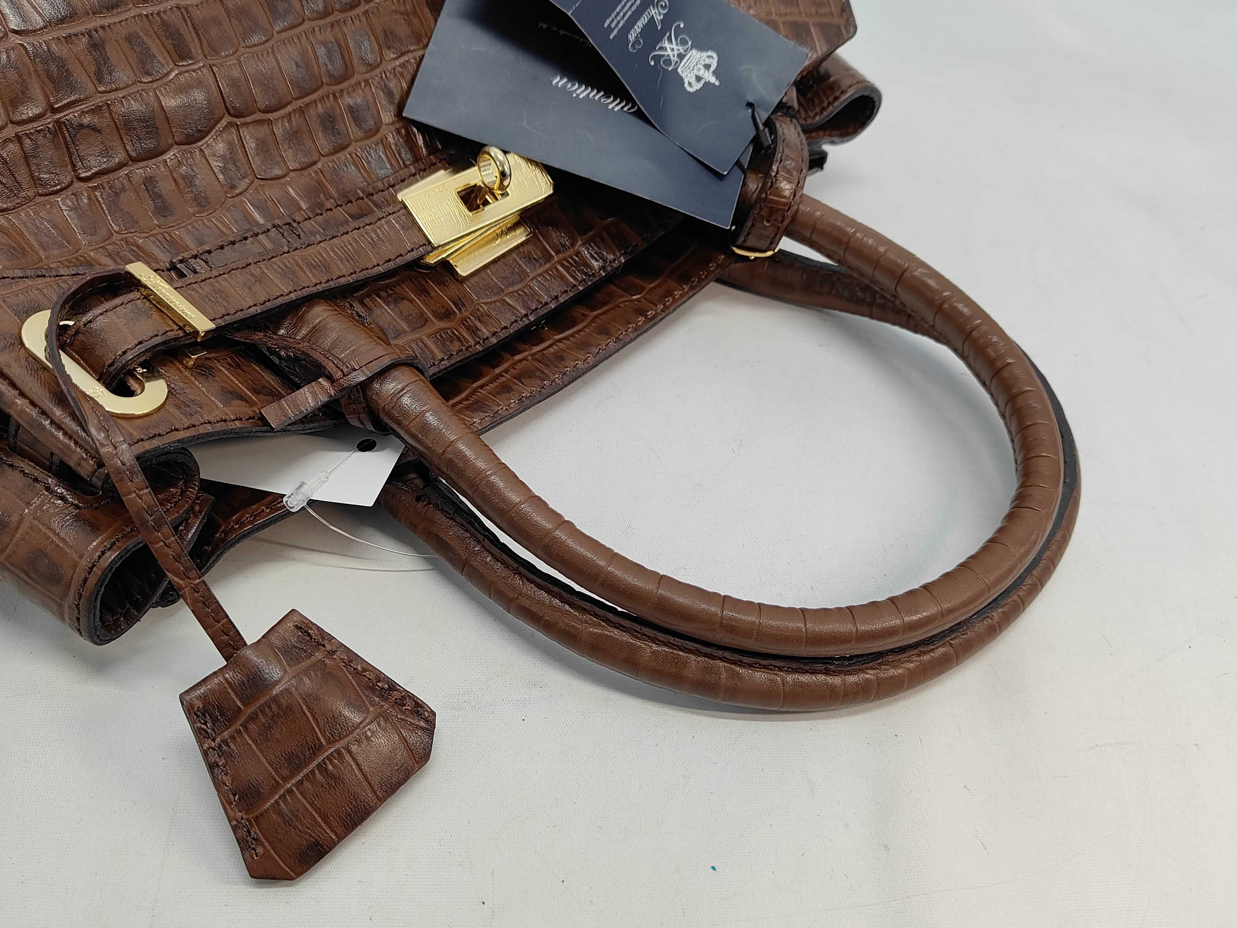 A.D.M.J. Accéssoires De Mademoiselle Crocodile-Embossed Leather Tote Bag