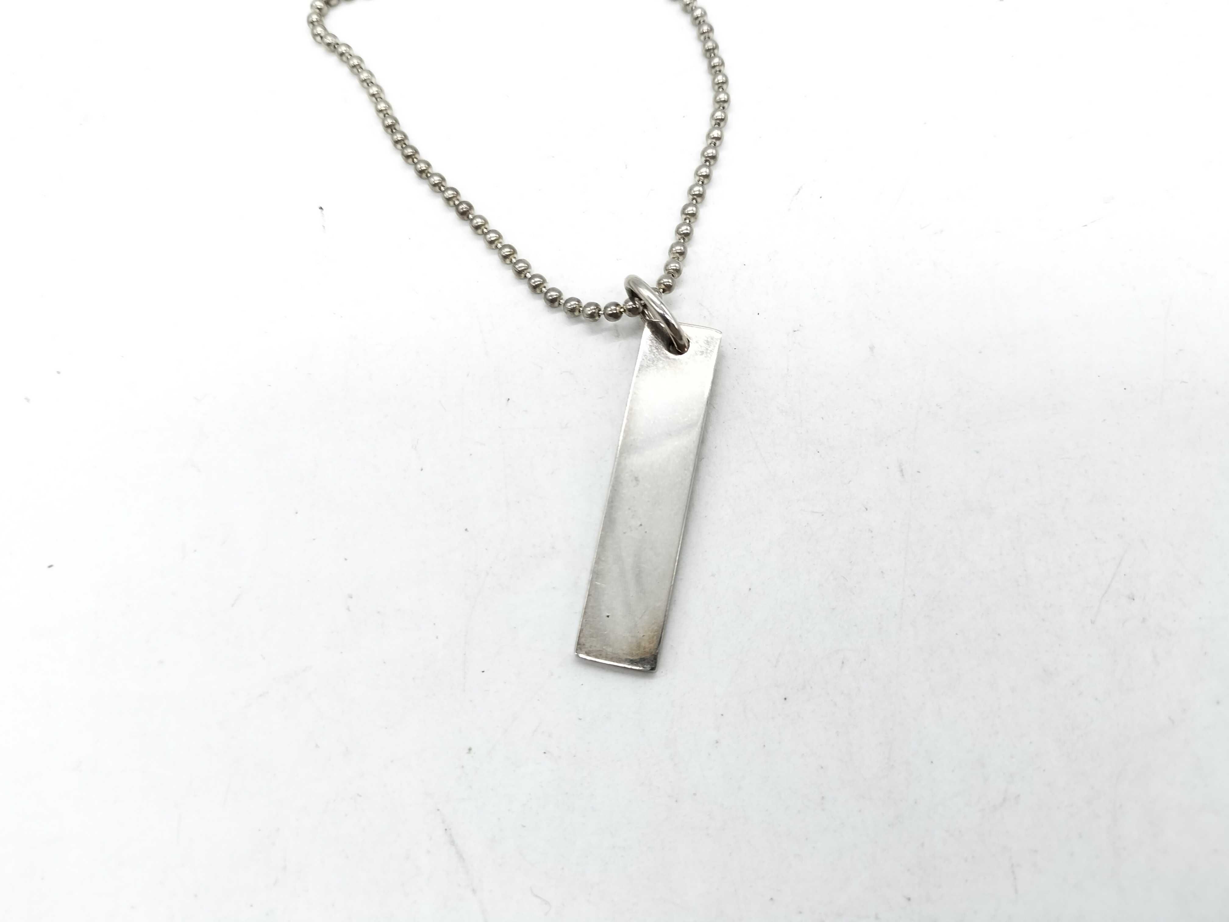 Gucci Sterling Silver Bar Tag Pendant Necklace
