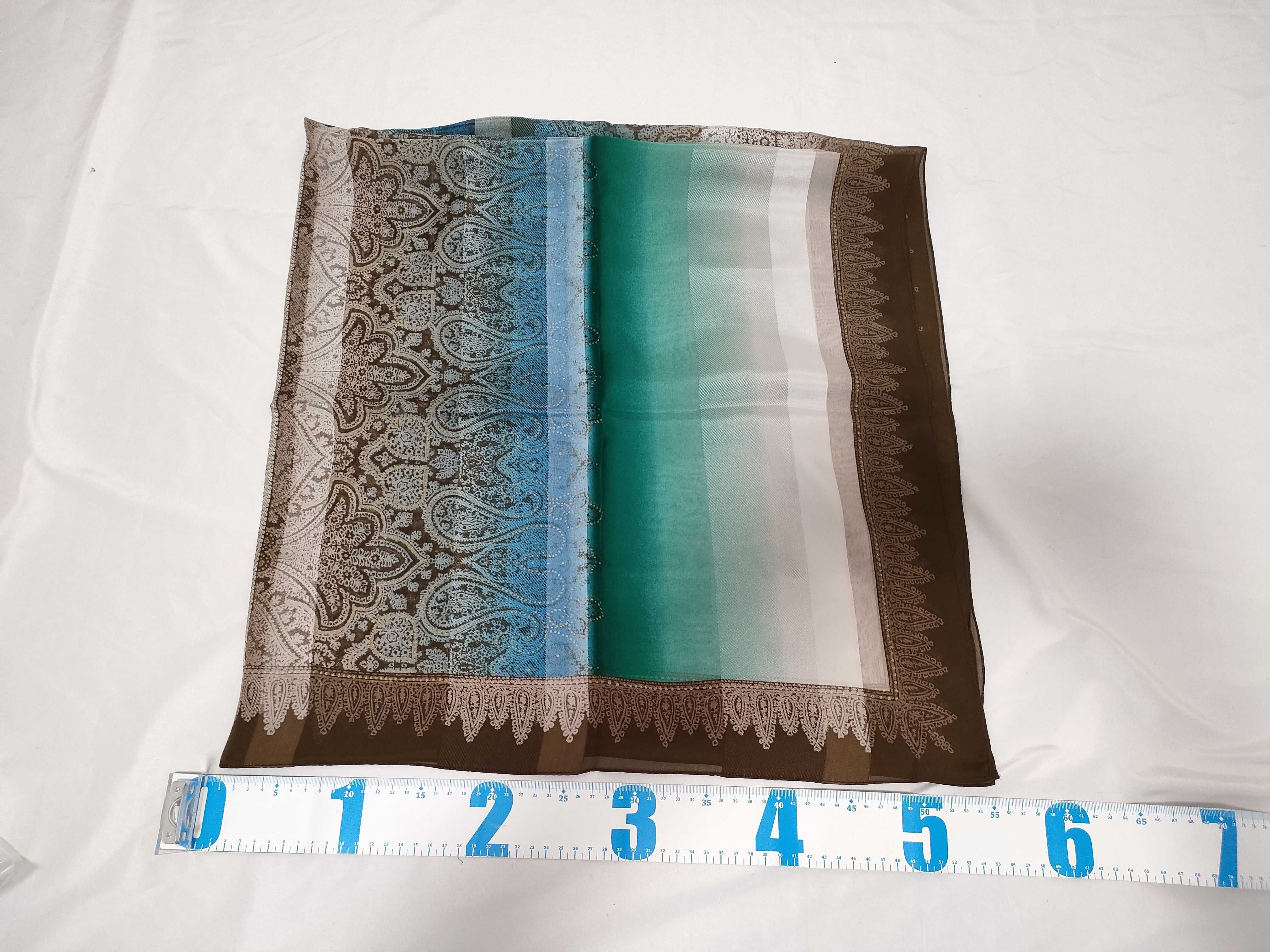 Yves Saint Laurent Silk Paisley and Geometric Scarf
