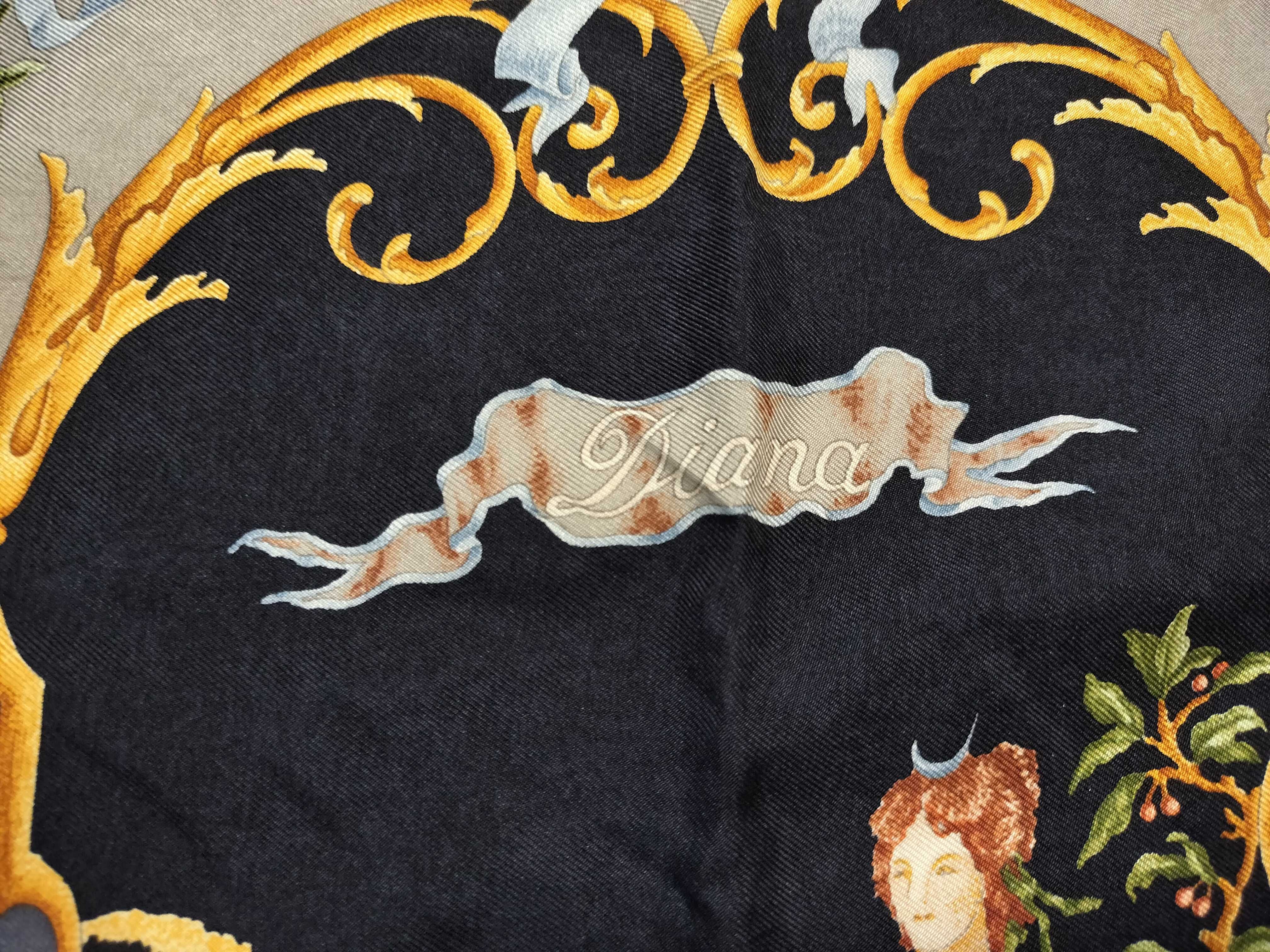 Two Vintage Gucci Silk Twill Scarves