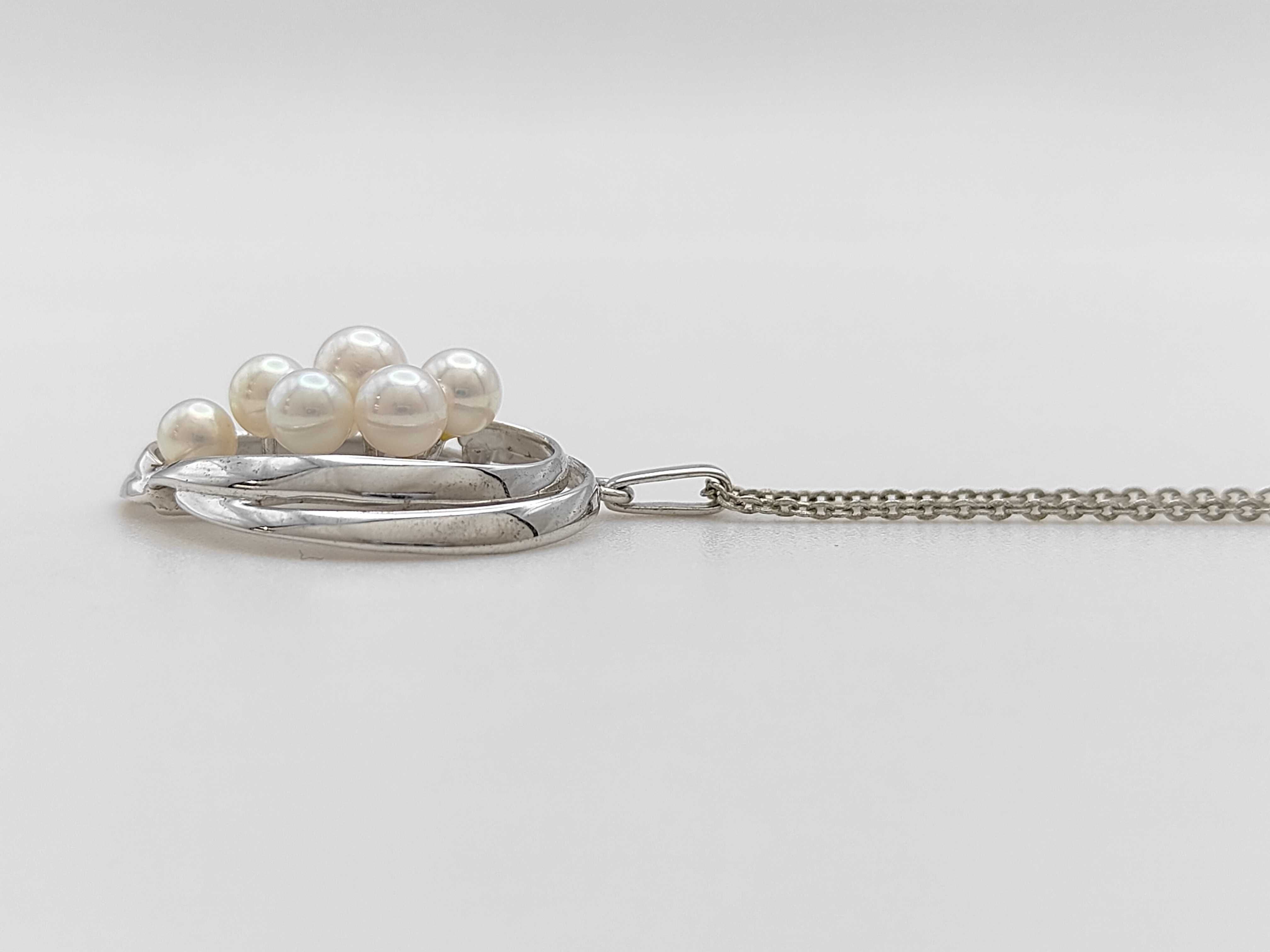 Mikimoto Sterling Silver and Cultured Pearl Grape Cluster Pendant Necklace