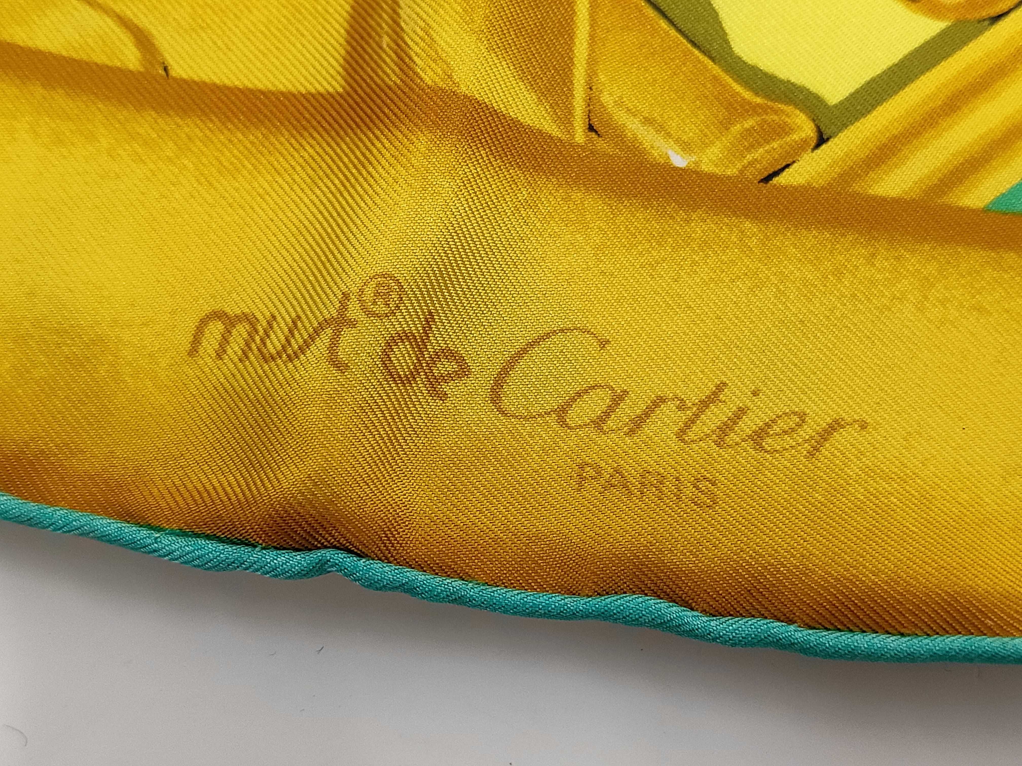 Must de Cartier La Route des Indes Silk Twill Scarf with Elephant Motif 85cm