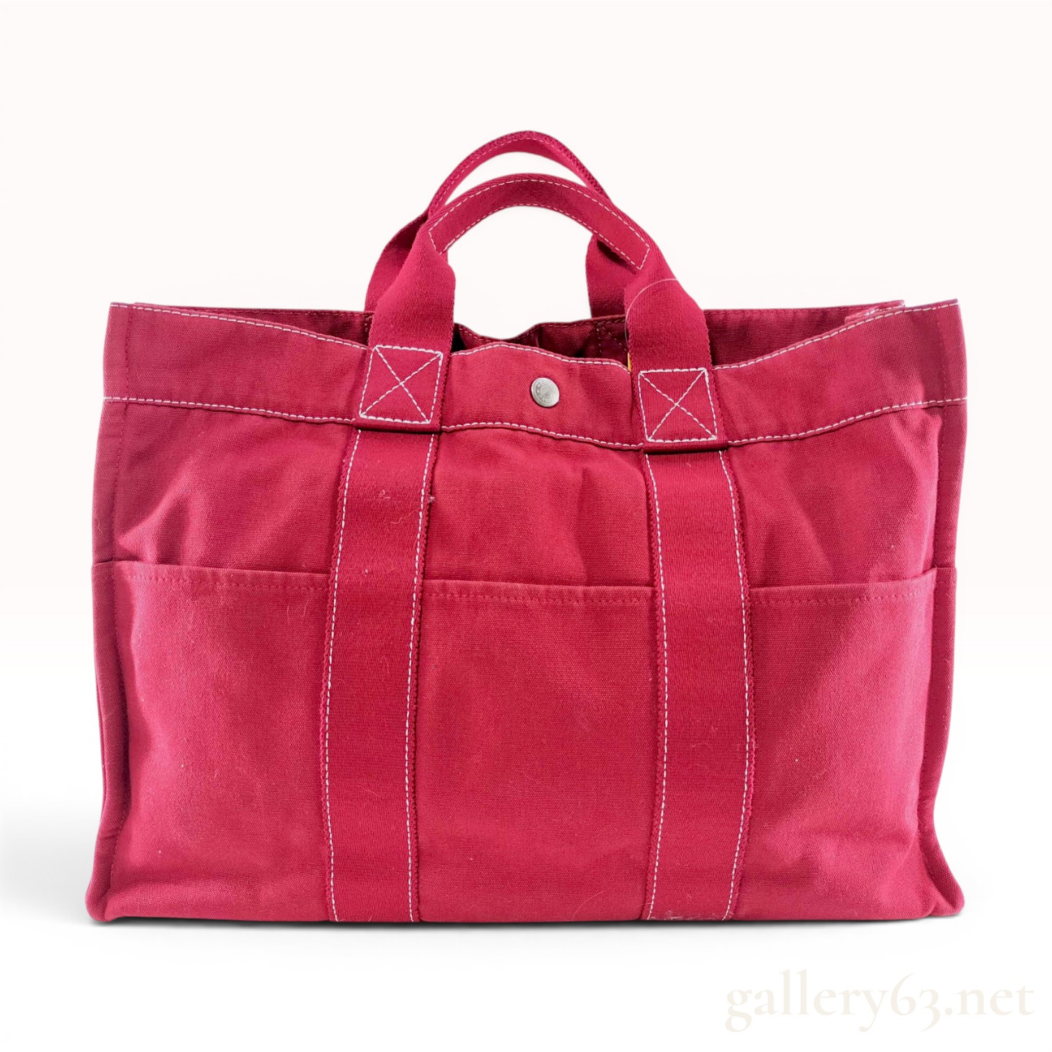 Hermes Fourre-Tout GM Red Canvas Tote Bag