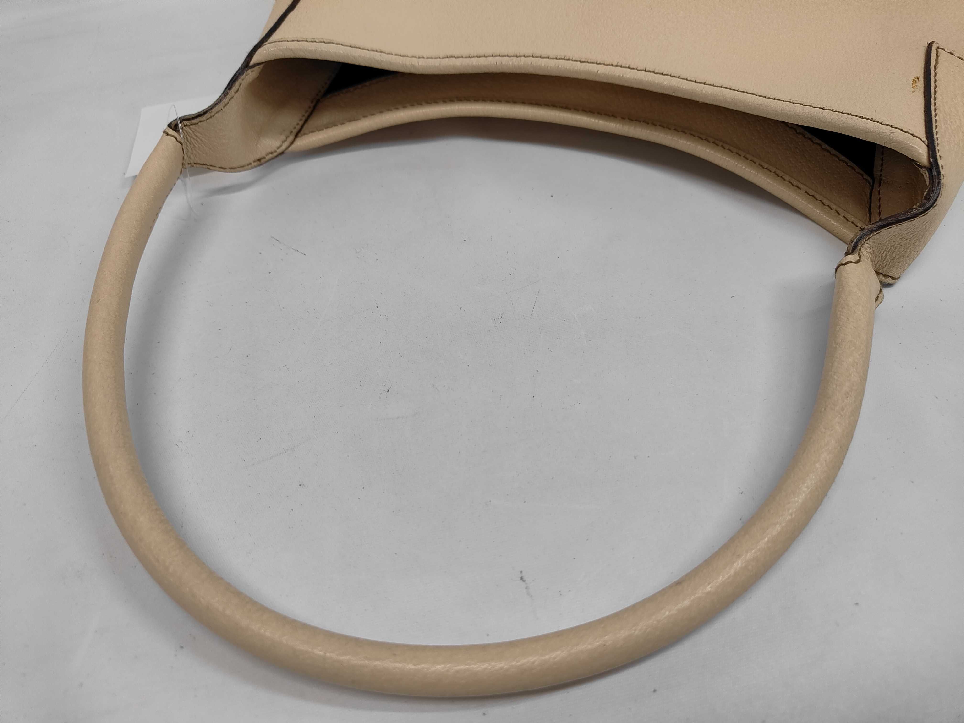 Salvatore Ferragamo Beige Grained Leather Hobo Shoulder Bag