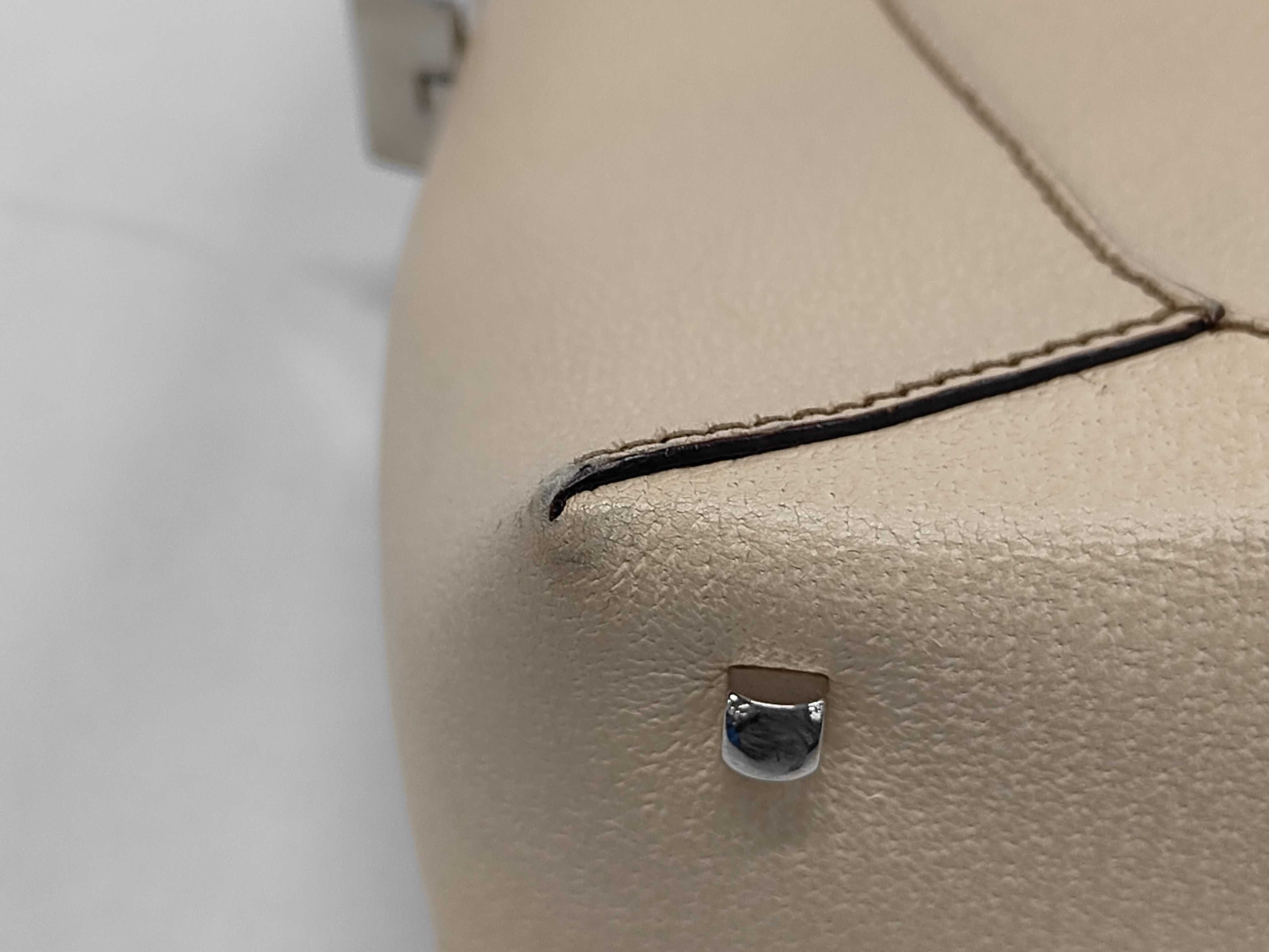 Salvatore Ferragamo Beige Grained Leather Hobo Shoulder Bag