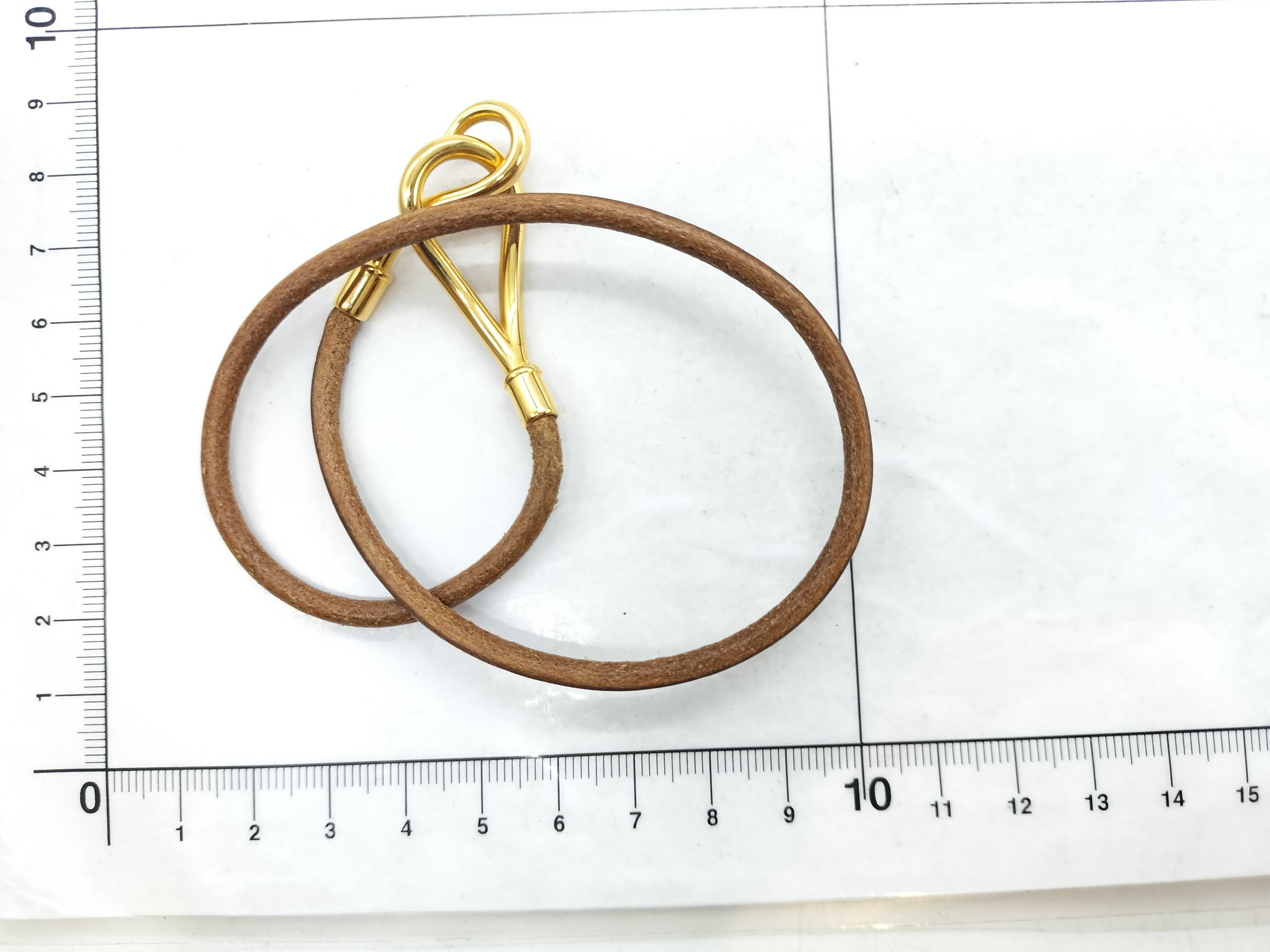 Hermès Jumbo Hook Double Tour Leather and Gold-Tone Bracelet