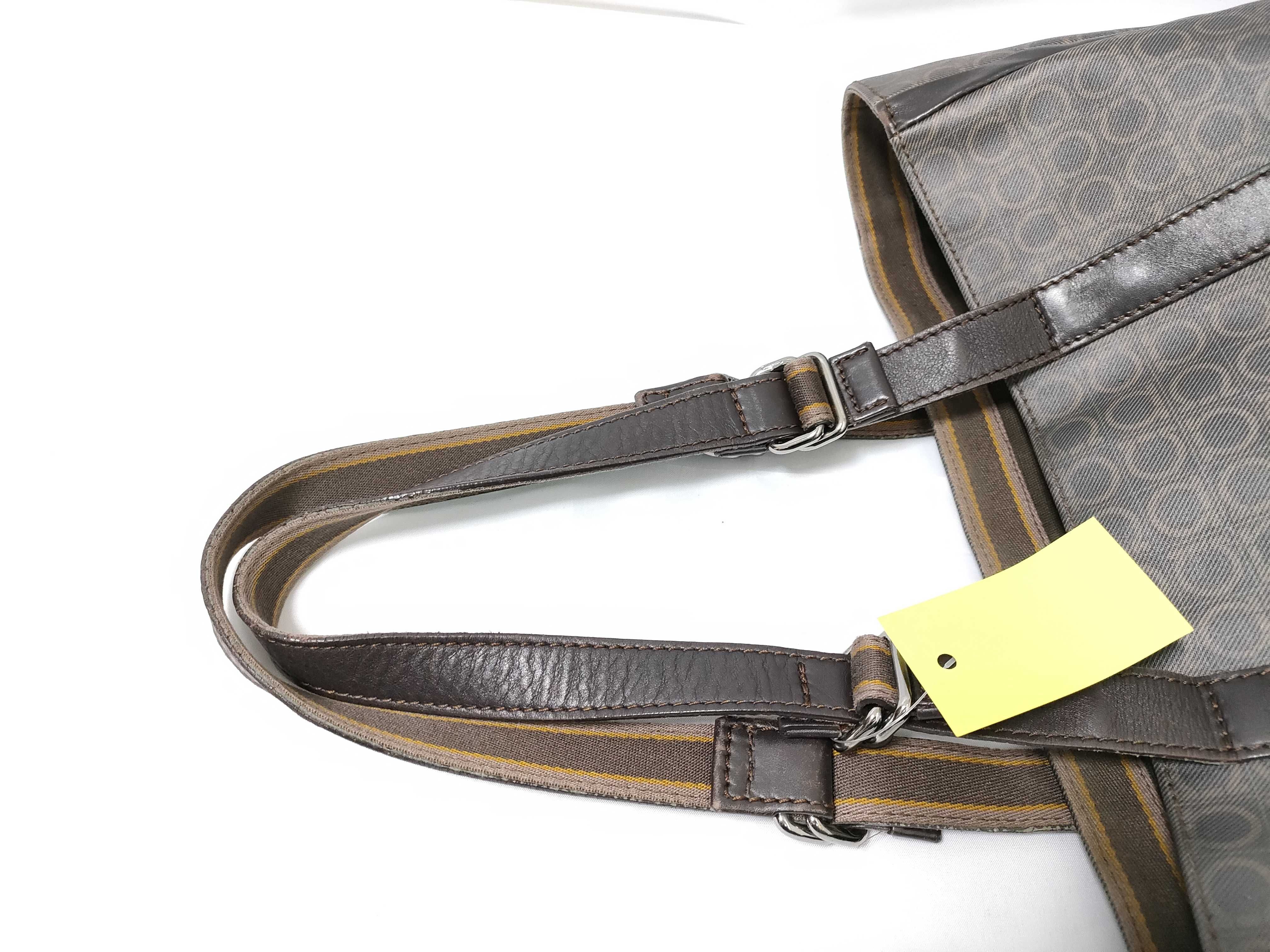 Salvatore Ferragamo Gancini Monogram Coated Canvas and Leather Tote Bag