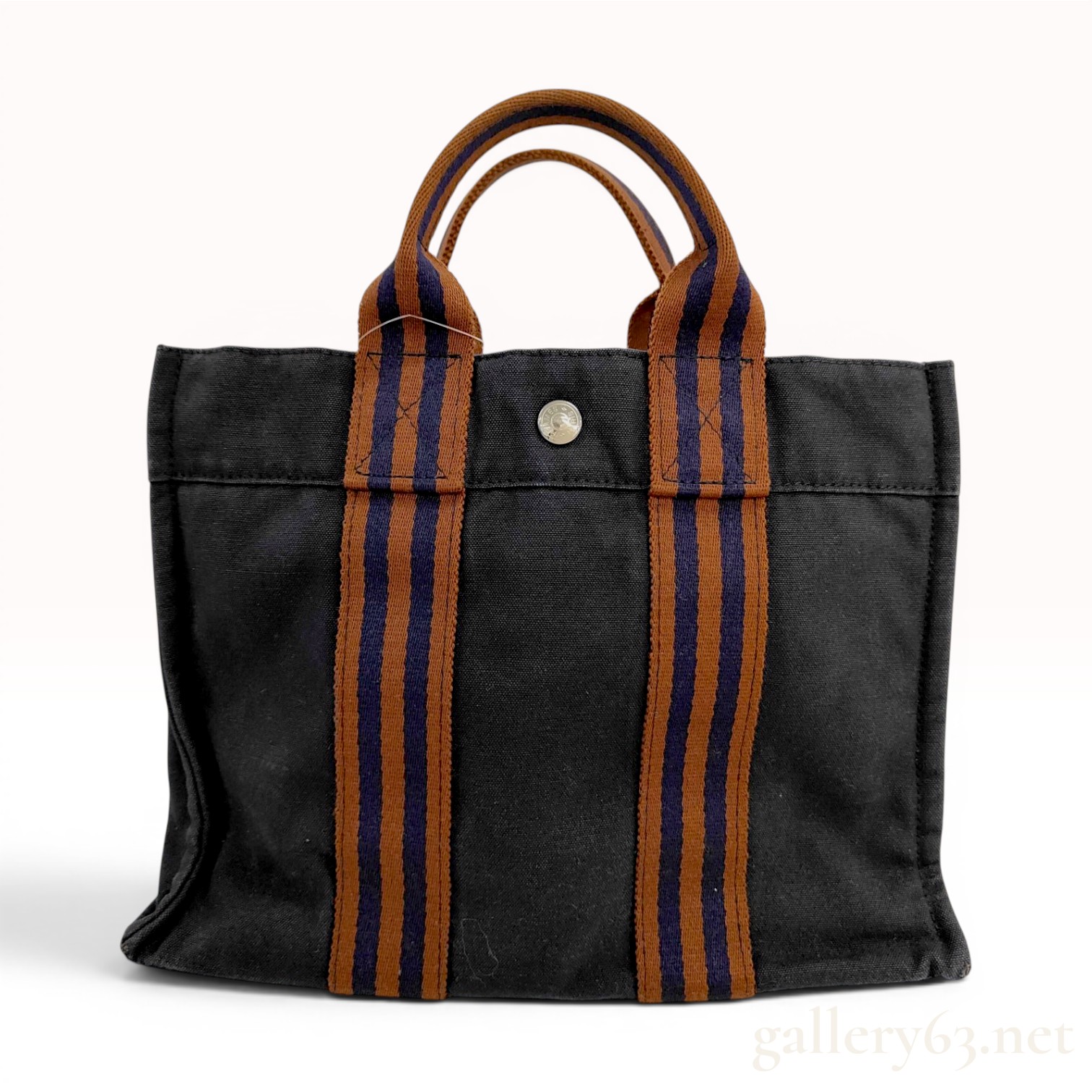 Hermès Navy Blue Canvas Fourre-Tout PM Tote Bag