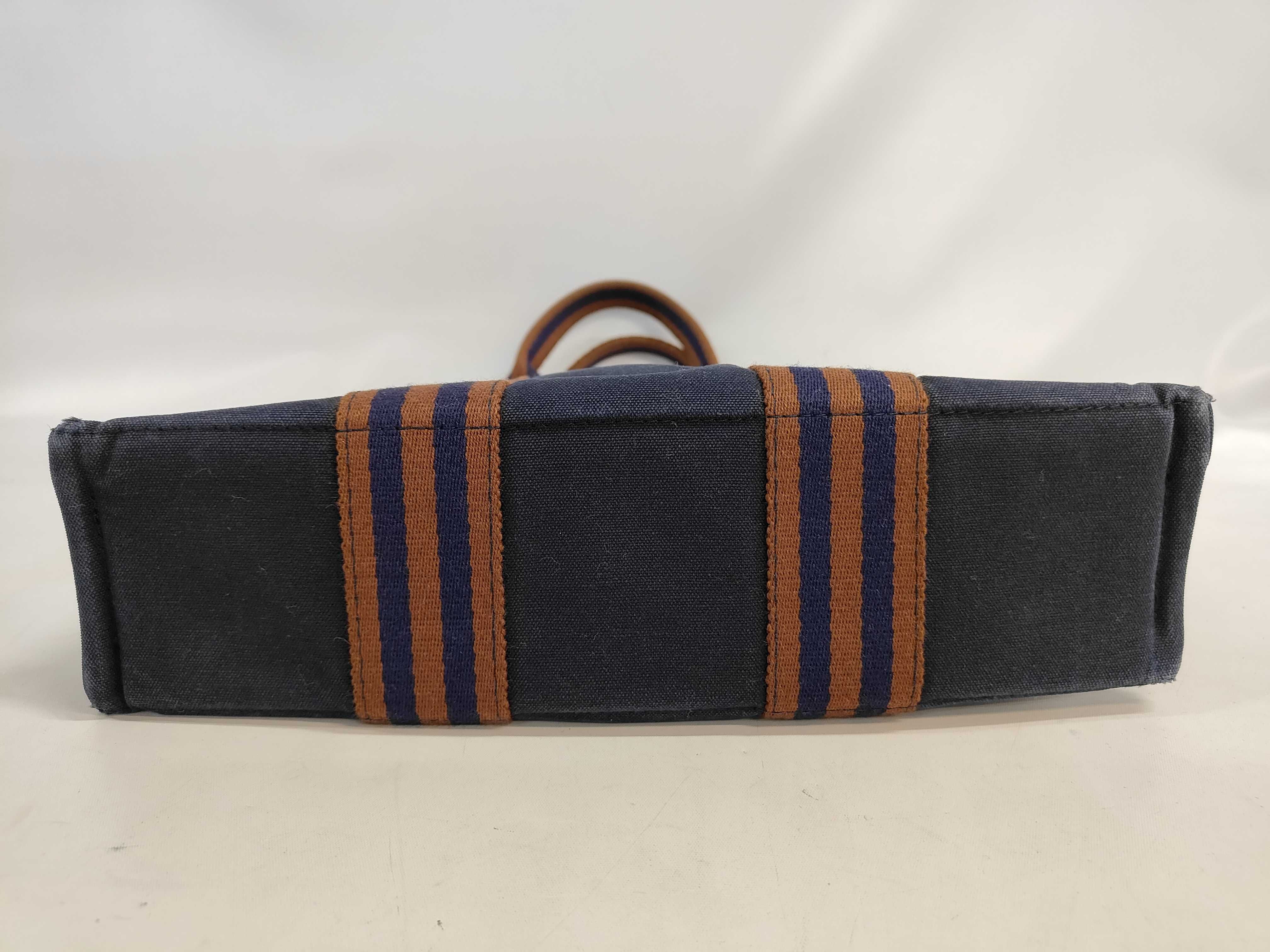 Hermès Navy Blue Canvas Fourre-Tout PM Tote Bag