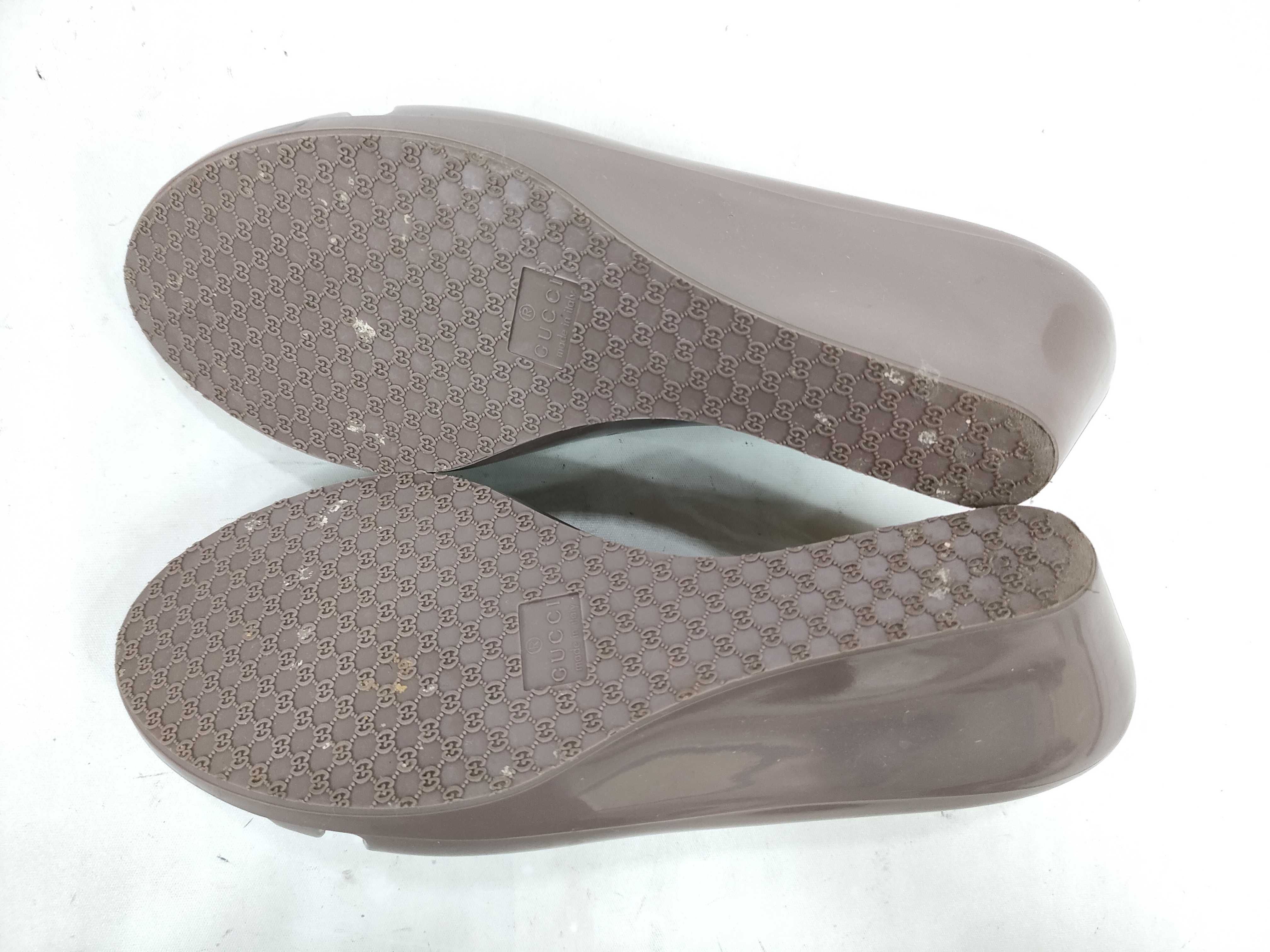 A Pair of Gucci Marola Jelly Wedge Pumps