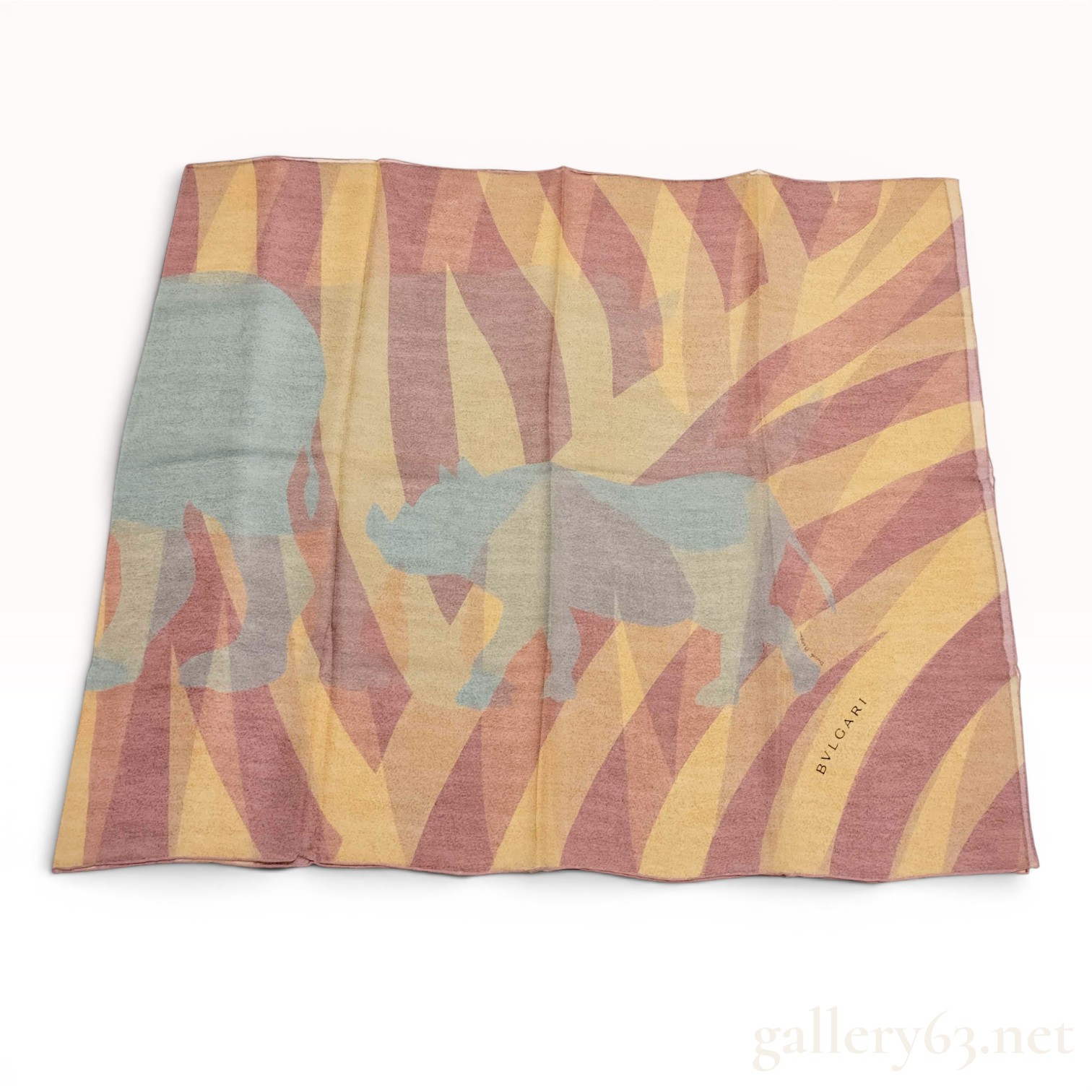 Bvlgari Safari Themed 100% Silk Scarf with Original Packaging