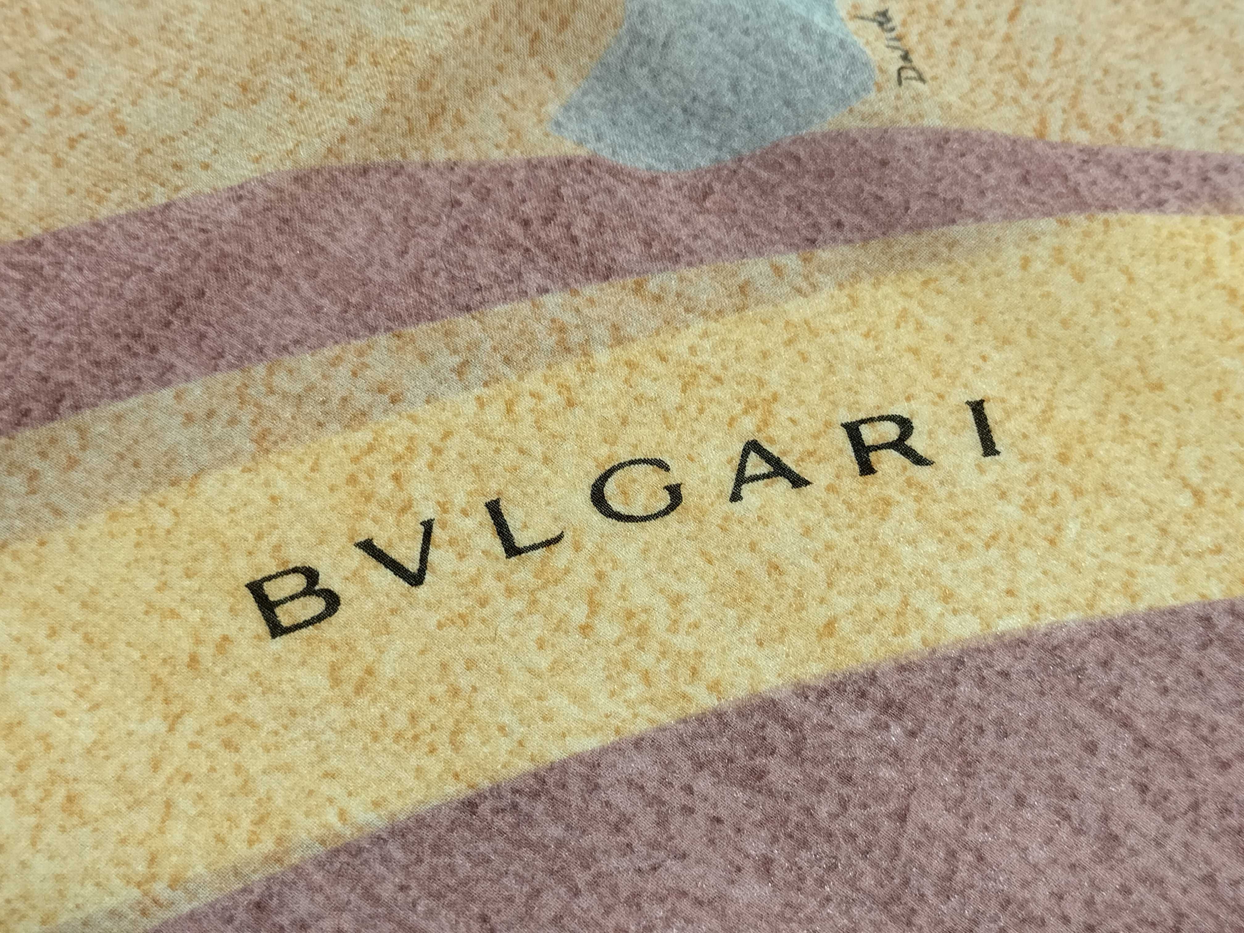Bvlgari Safari Themed 100% Silk Scarf with Original Packaging