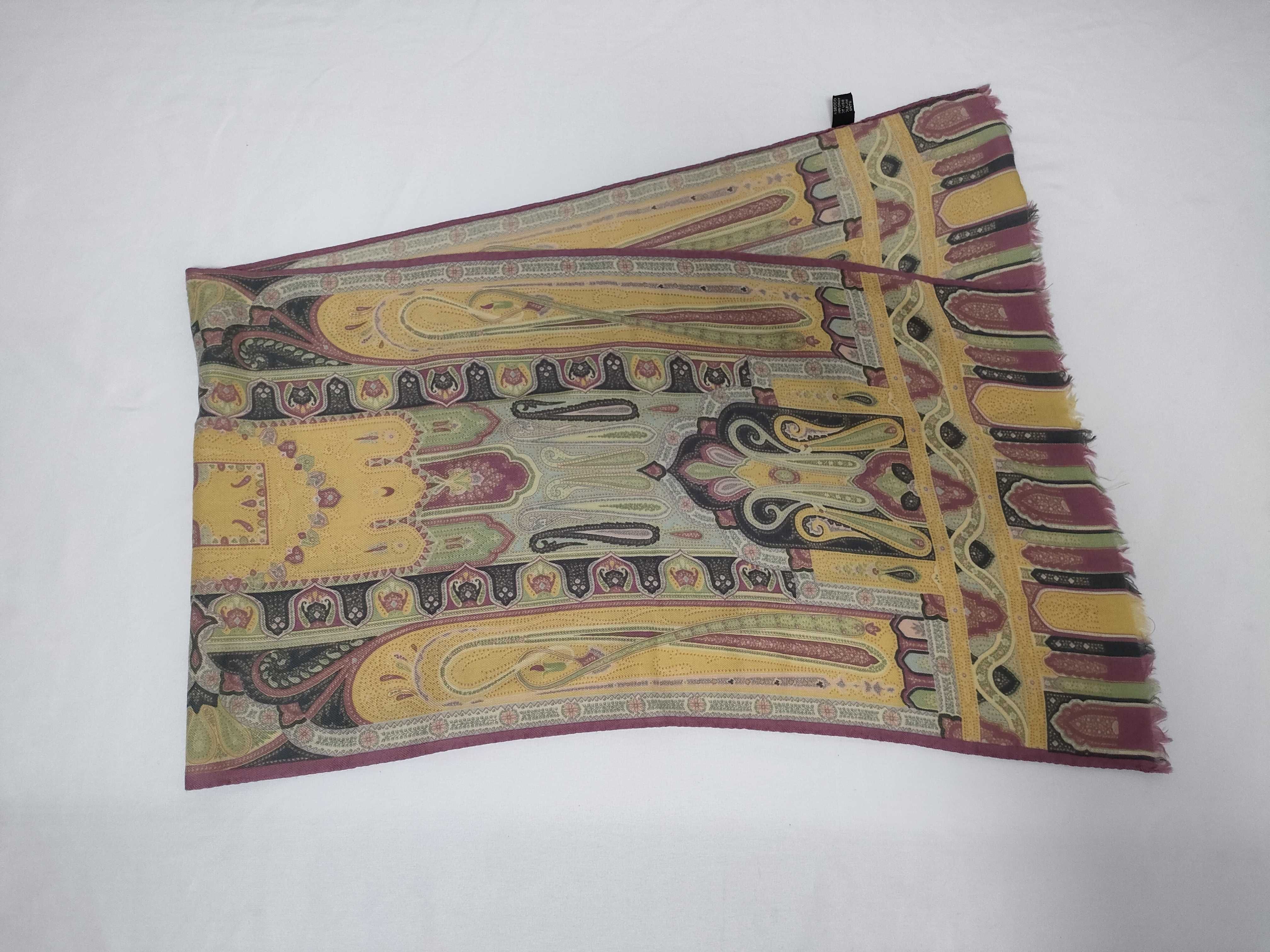 Three Etro Wool-Silk Paisley Print Scarves