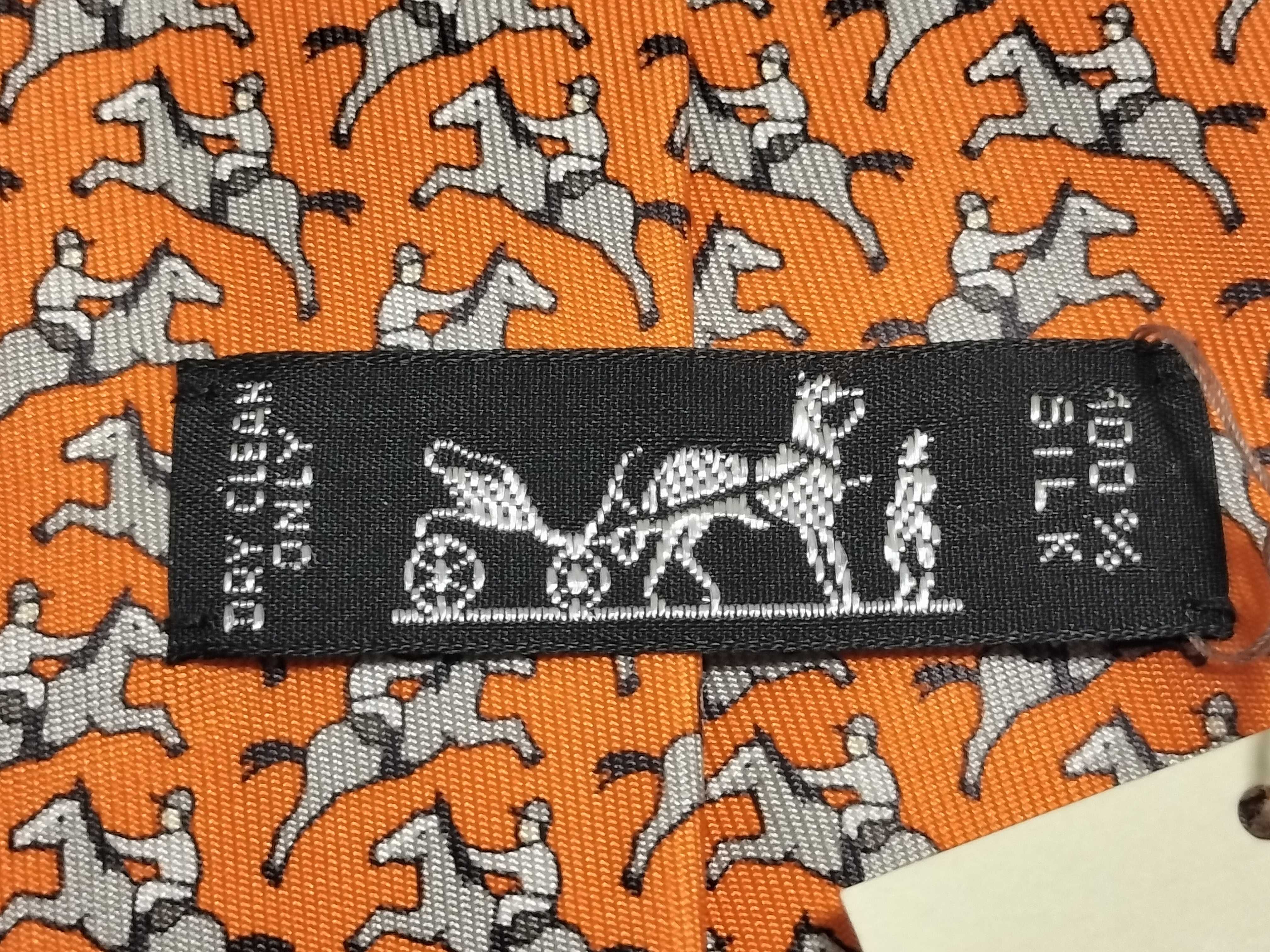 Hermès Paris Equestrian Motif Silk Necktie