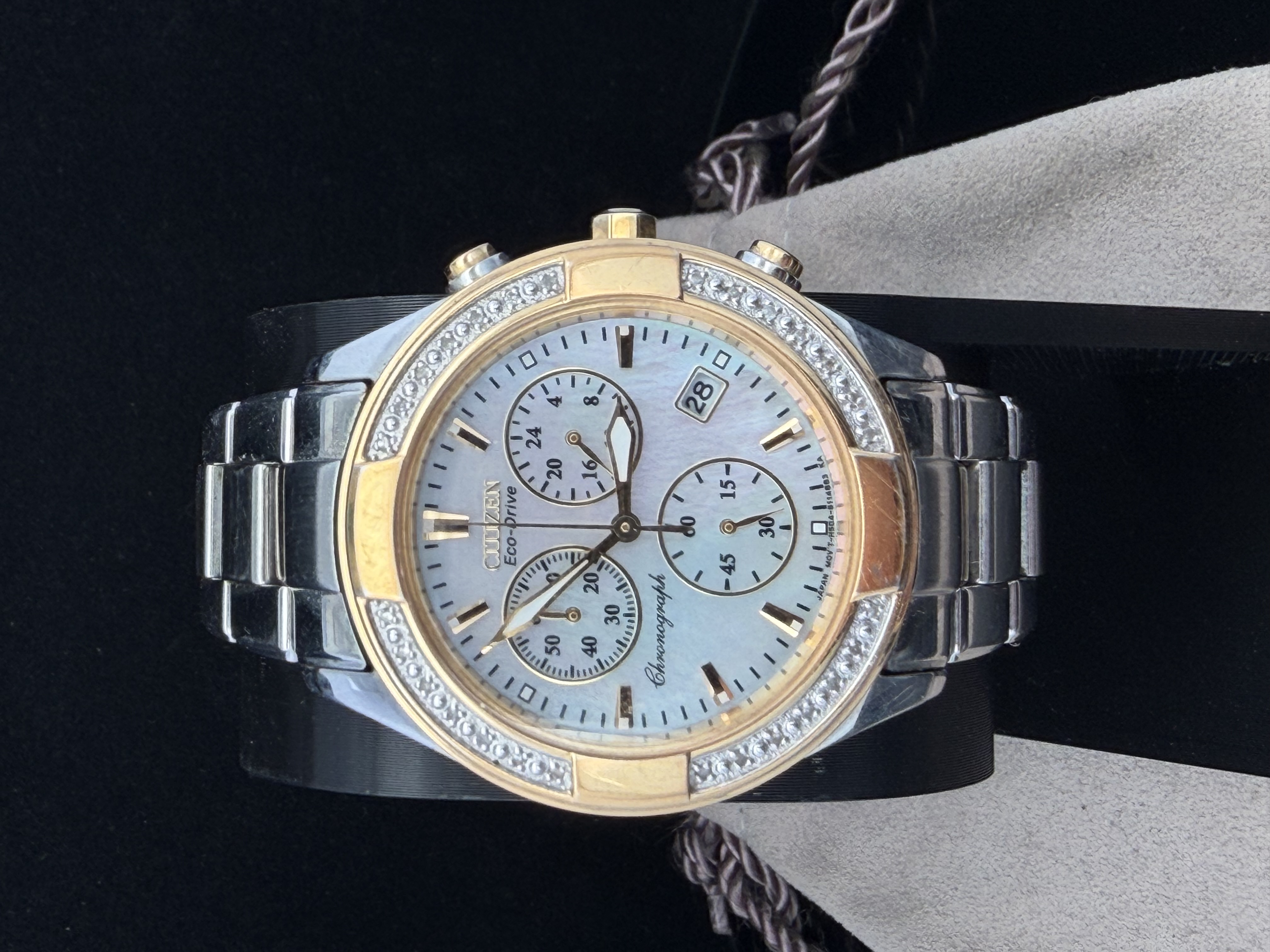 Citizen Eco Drive Diamond Mother of Pearl Chronograph Watch