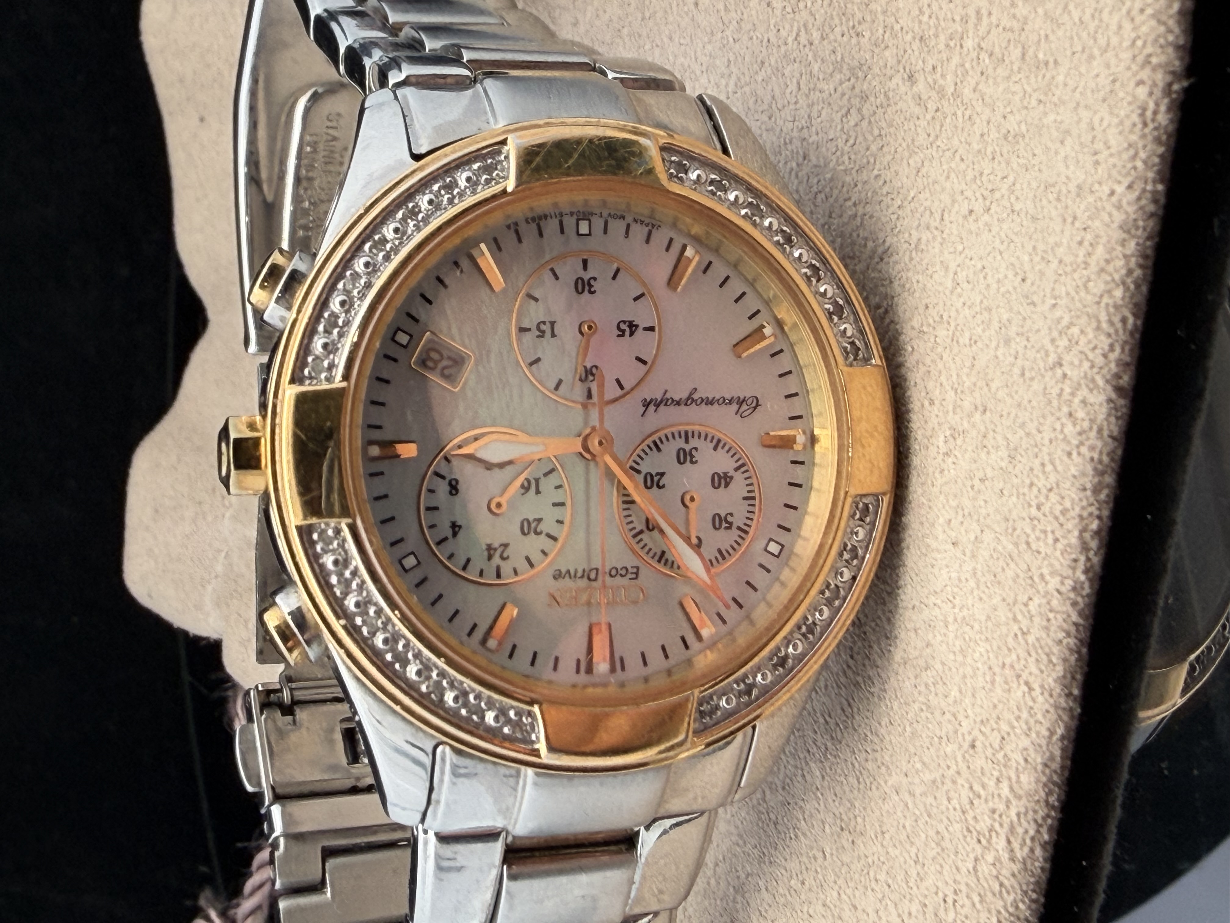 Citizen Eco Drive Diamond Mother of Pearl Chronograph Watch