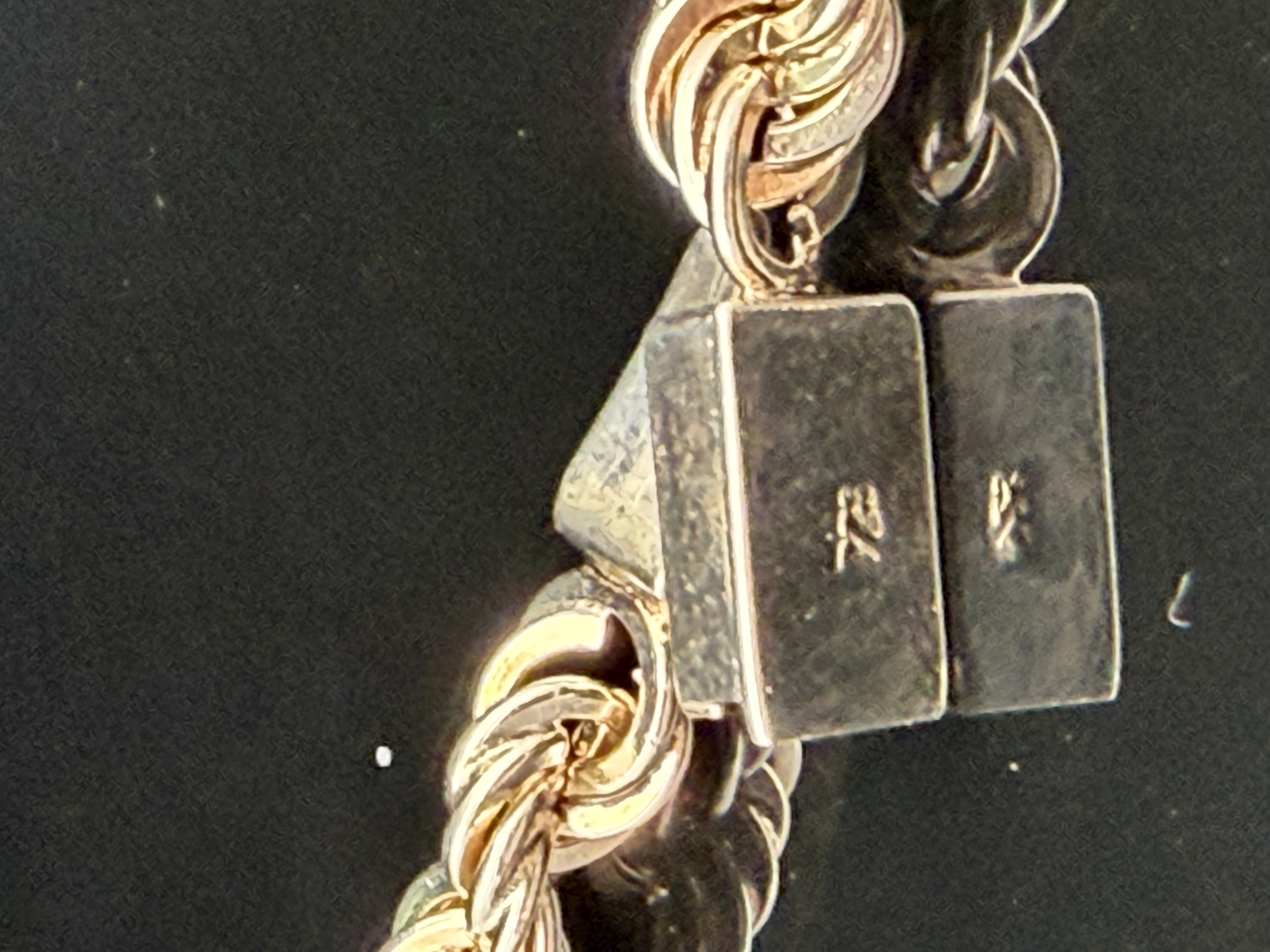 Estate Sterling Silver Rope ID Bracelet
